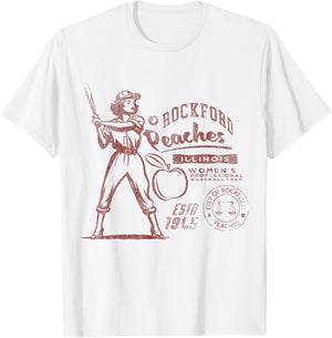 Rockford Peaches women's baseball team 1945 T-Shirt - T-Shirt | White
