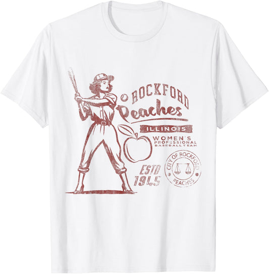 Rockford Peaches women's baseball team 1945 T-Shirt - T-Shirt | White