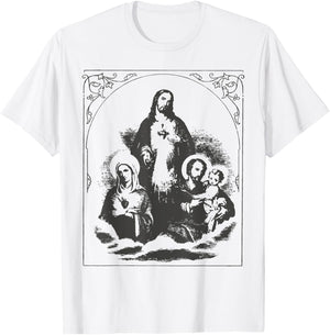 Holy Image Catholic Sagrada Family Familia Joseph Mary Jesus T-Shirt - T-Shirt | White