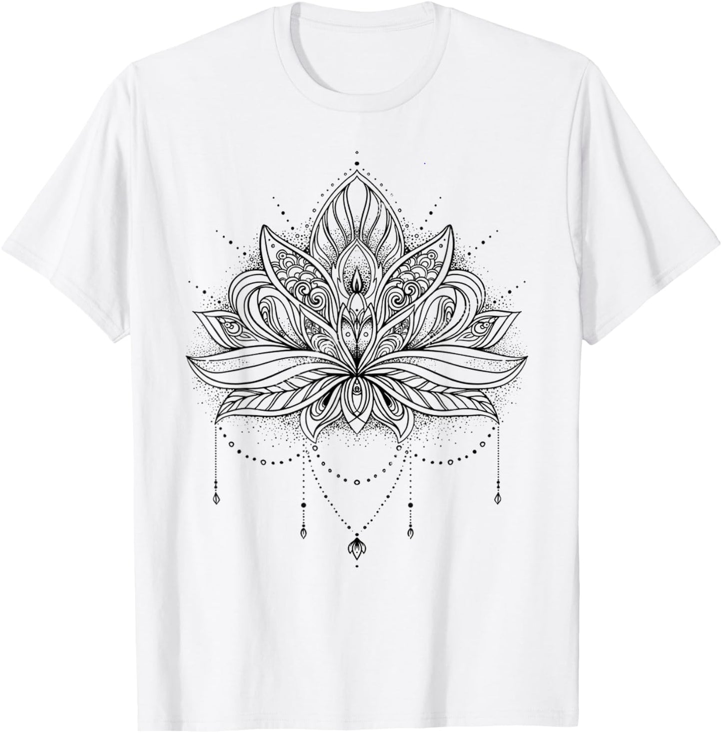Sacred Geometry Meditation Positivity Love Mandala Lotus T-Shirt - T-Shirt | White