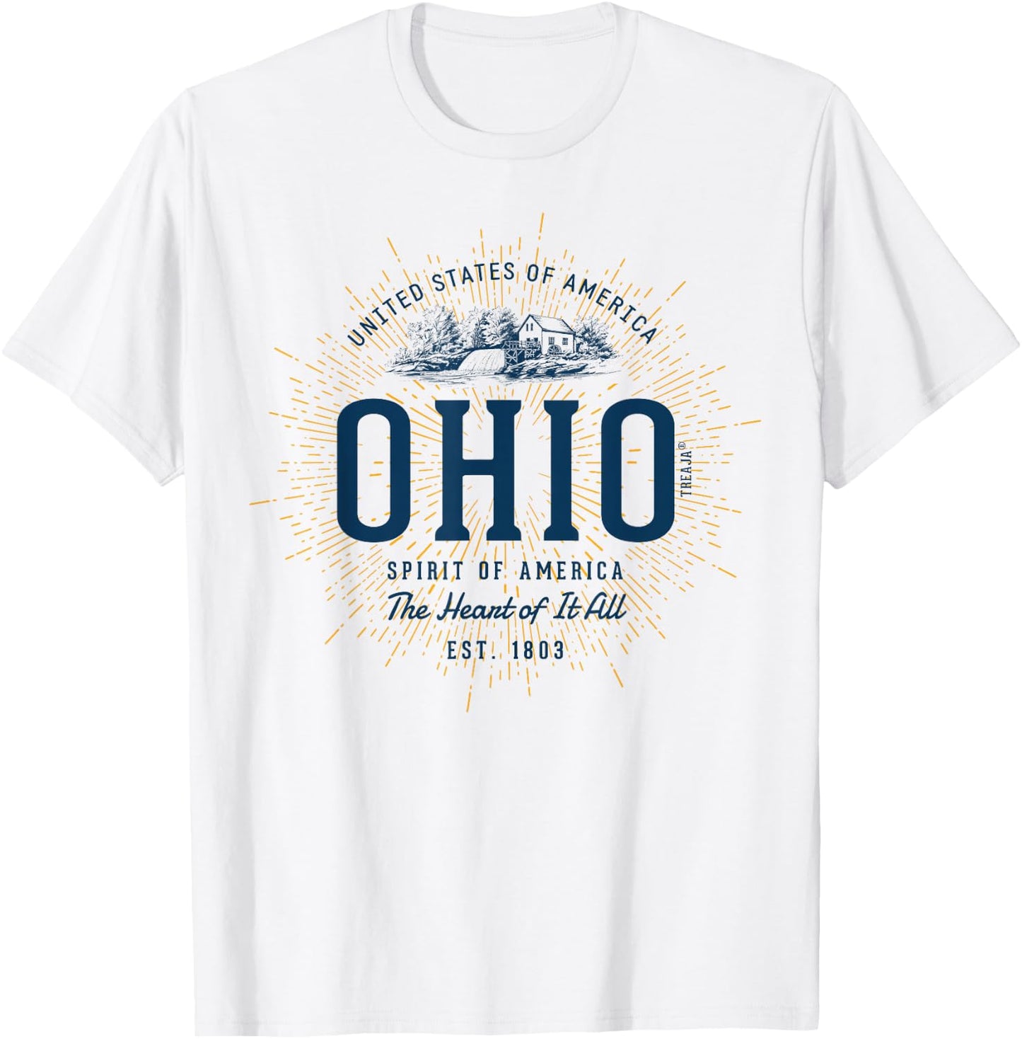Vintage Styled State of Ohio Retro T-Shirt - T-Shirt | White