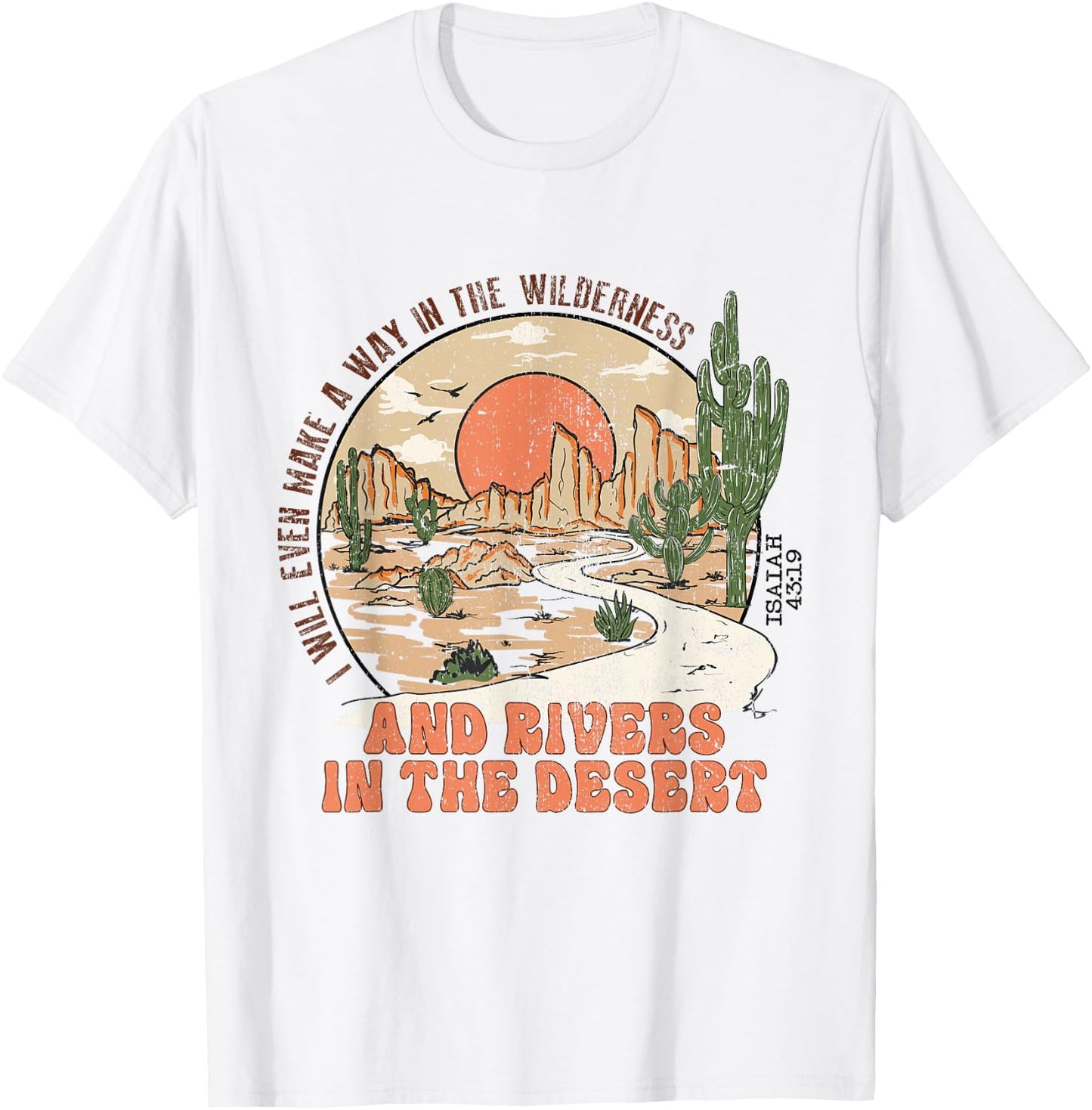 Retro Vintage Isaiah 43:19 I Will Make a Way Christian Jesus T-Shirt - T-Shirt | White