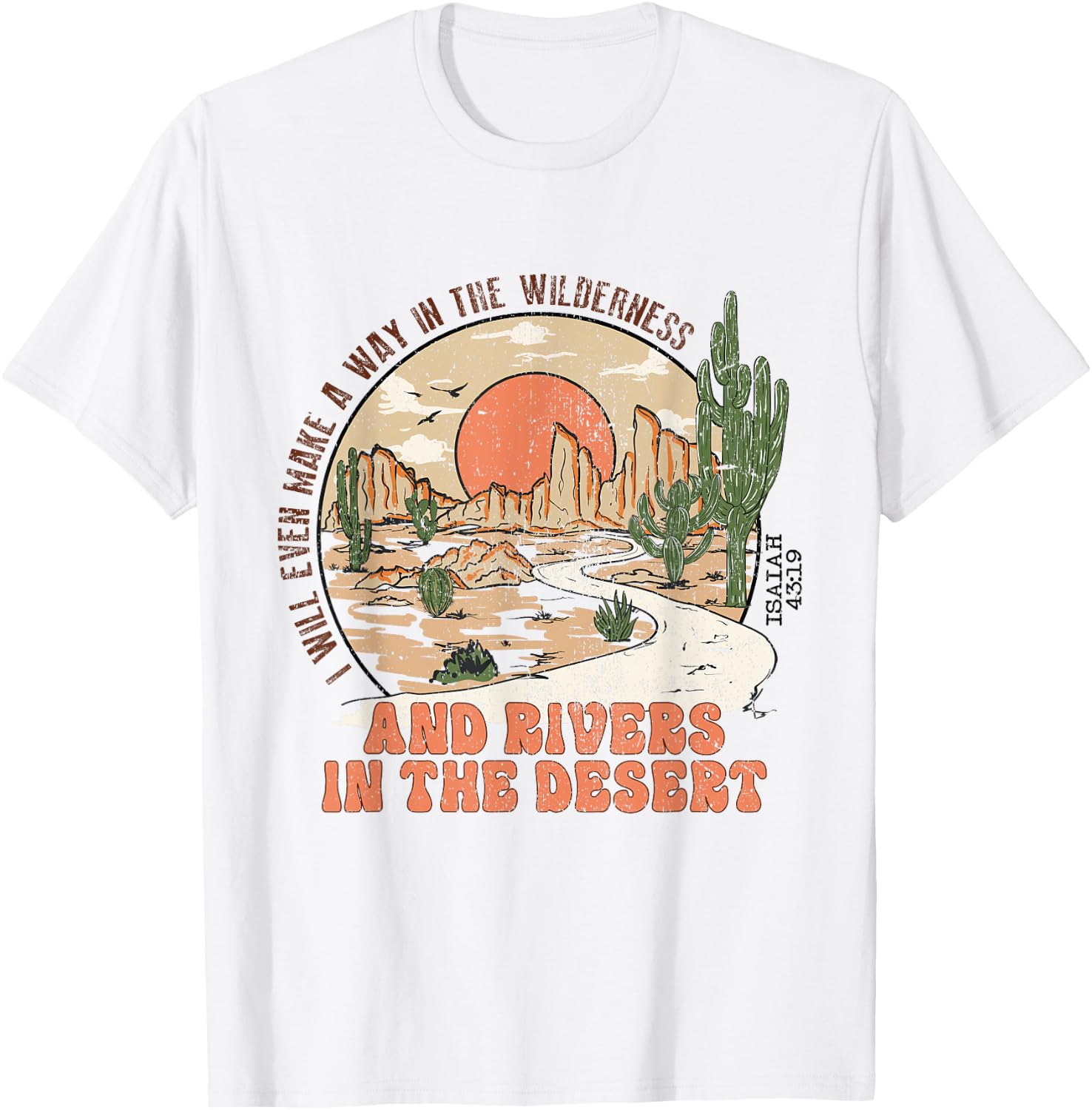 Retro Vintage Isaiah 43:19 I Will Make a Way Christian Jesus T-Shirt - T-Shirt | White