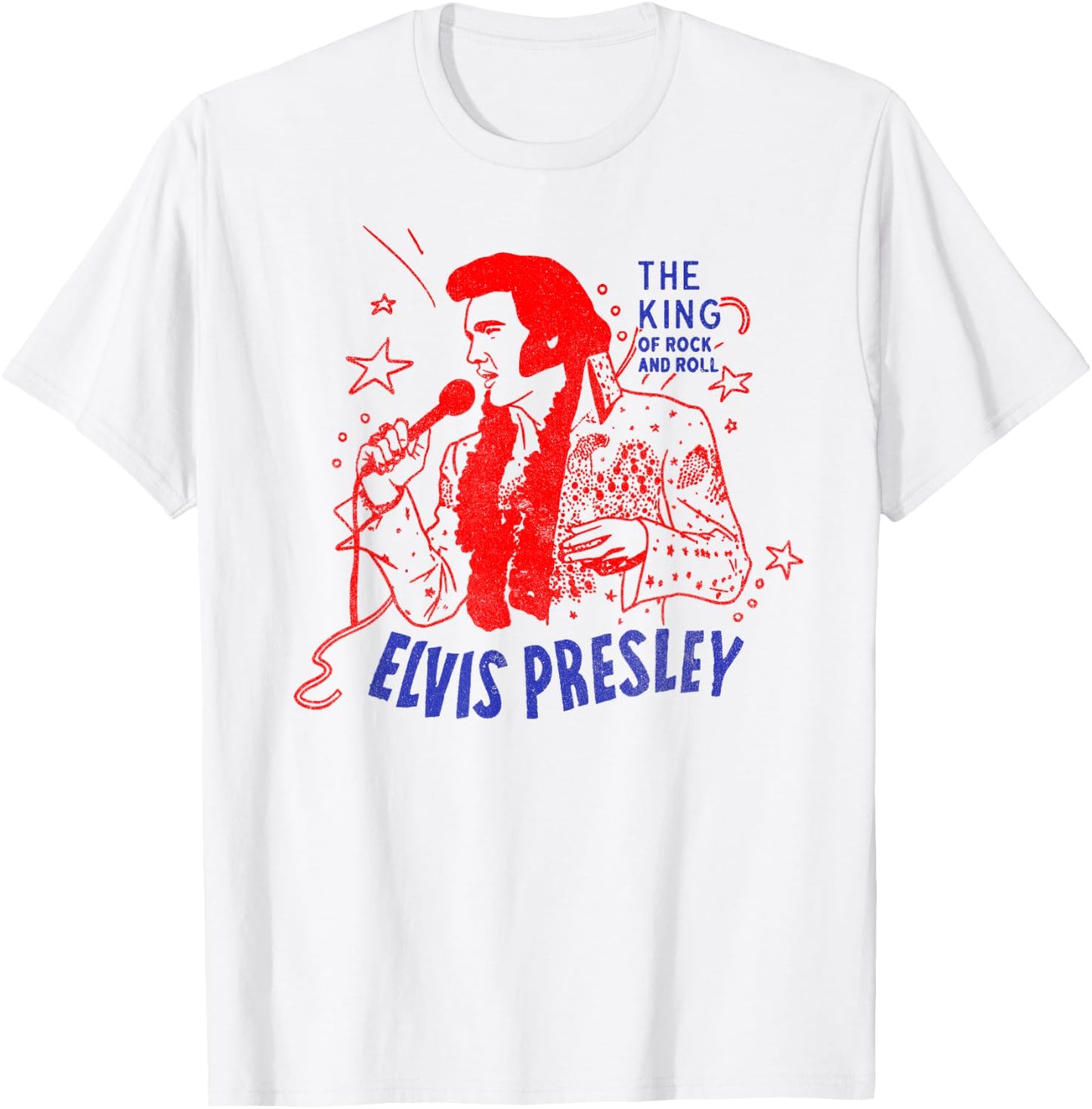 Elvis Presley Official King of Rock and Roll T-Shirt - T-Shirt | White