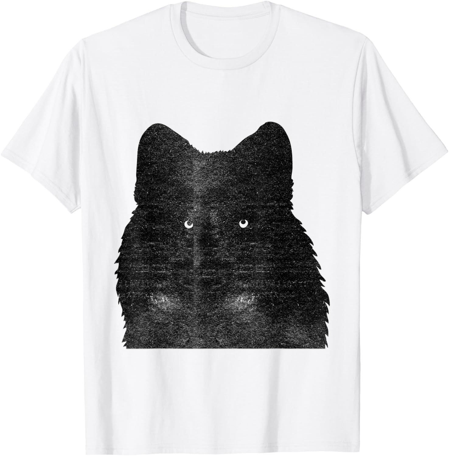Awesome Black Wolf Face T-Shirt - T-Shirt | White
