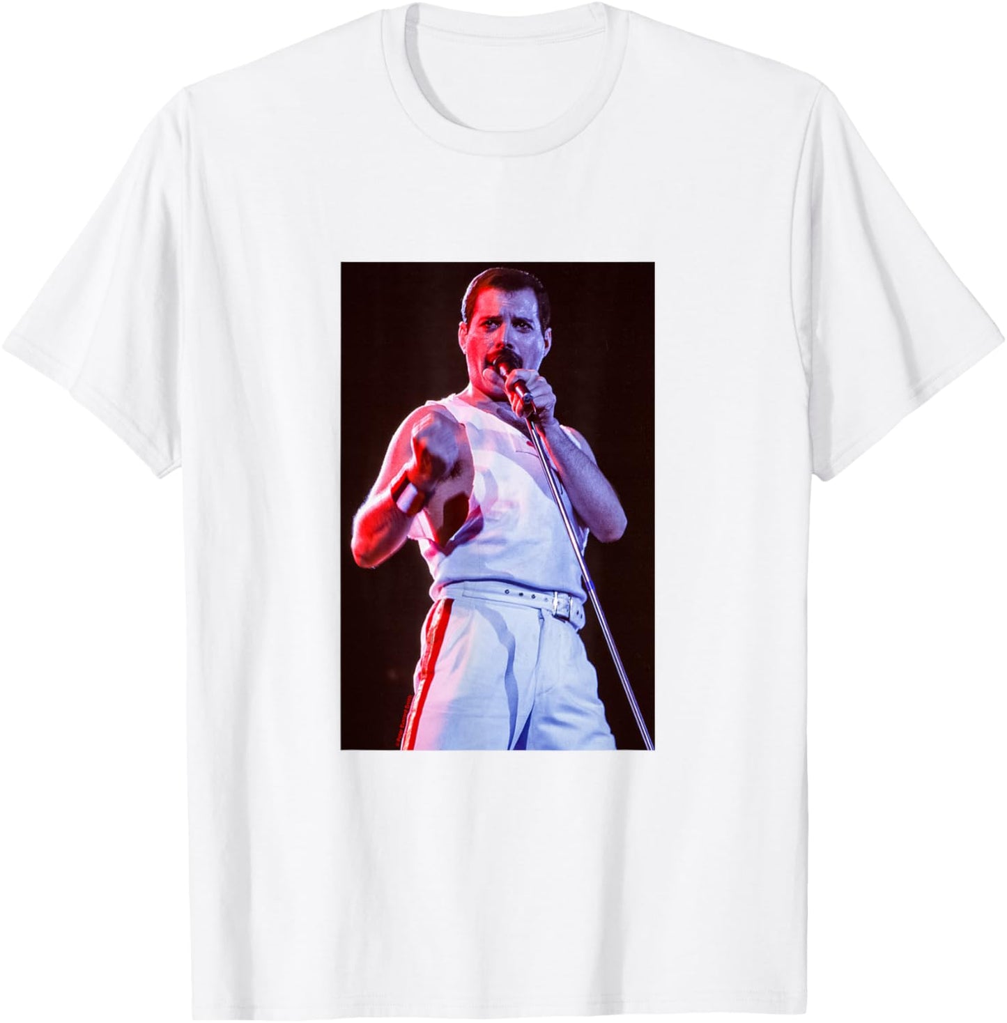 Freddie Mercury Of Queen Live By Everard Smith T-Shirt - T-Shirt | White