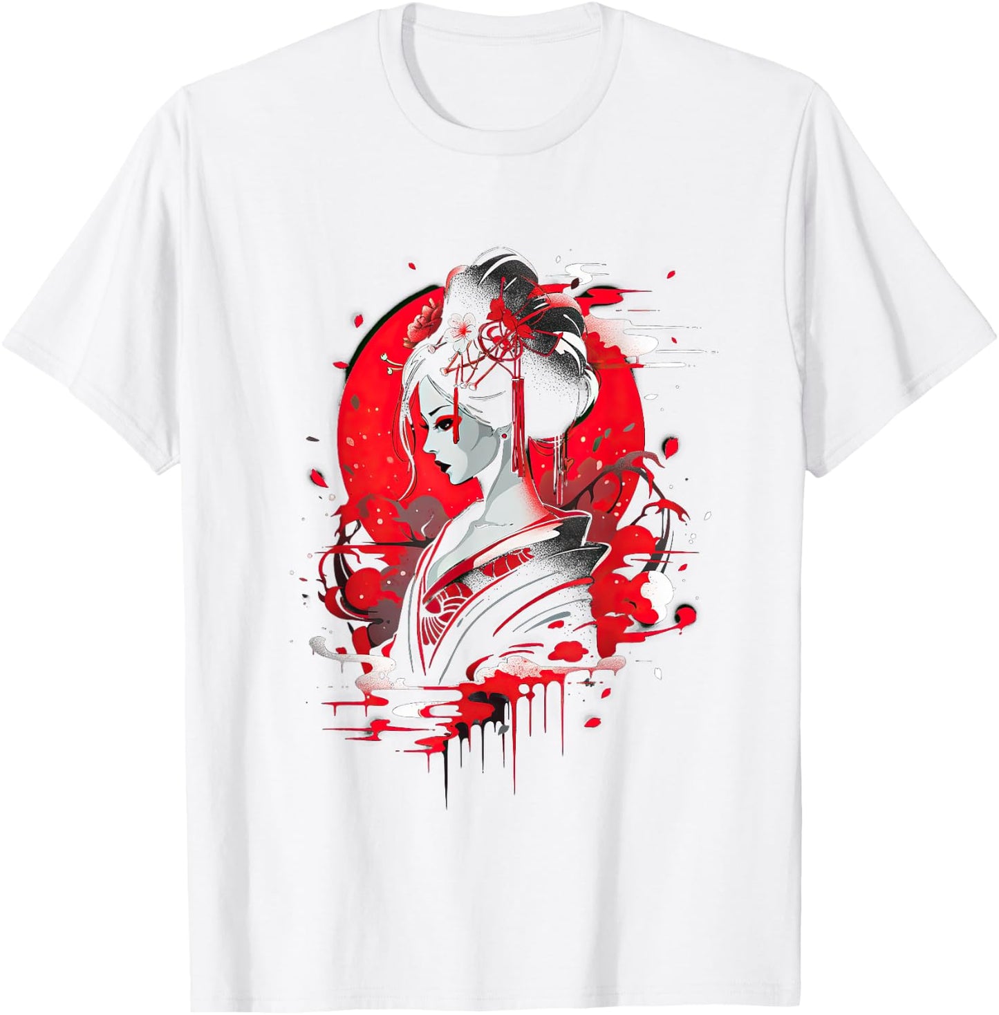 Japanese Geisha Japan Art Traditional T-Shirt - T-Shirt | White