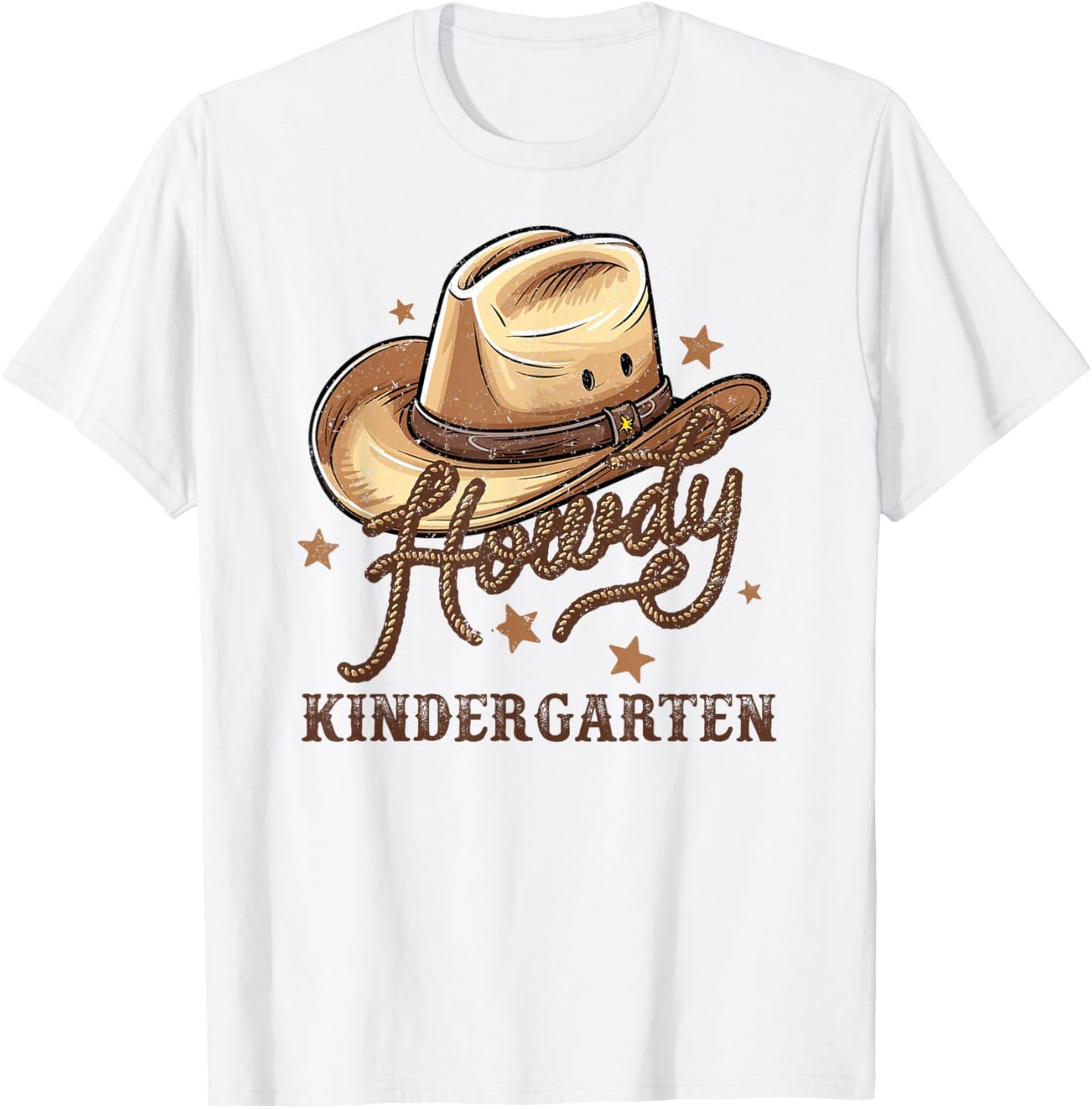 Kindergarten Teacher Rodeo Cowboy Western Howdy Kindergarten T-Shirt - T-Shirt | White