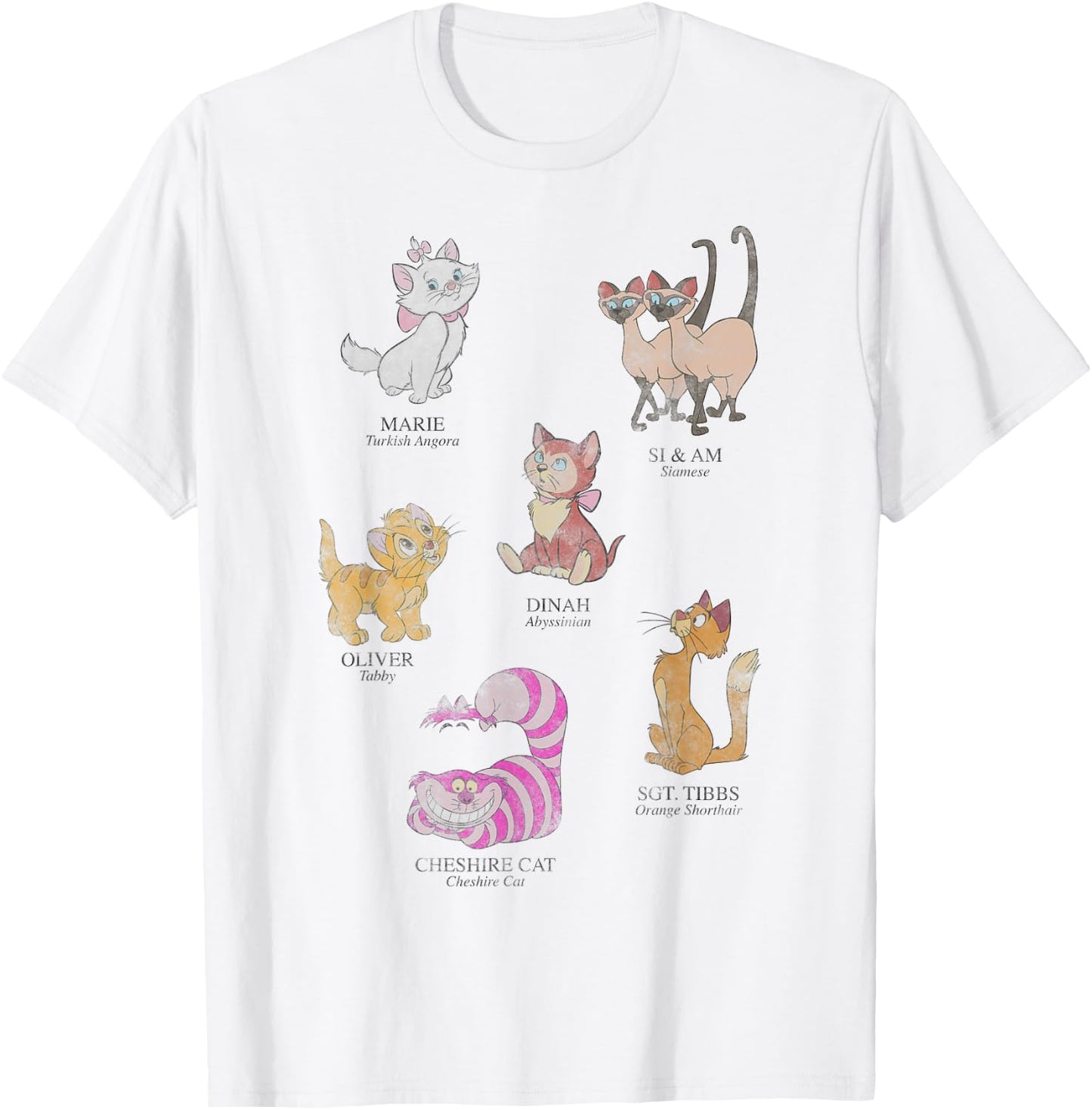 Disney Mickey and Friends Cat Names and Breeds Textbook T-Shirt - T-Shirt | White