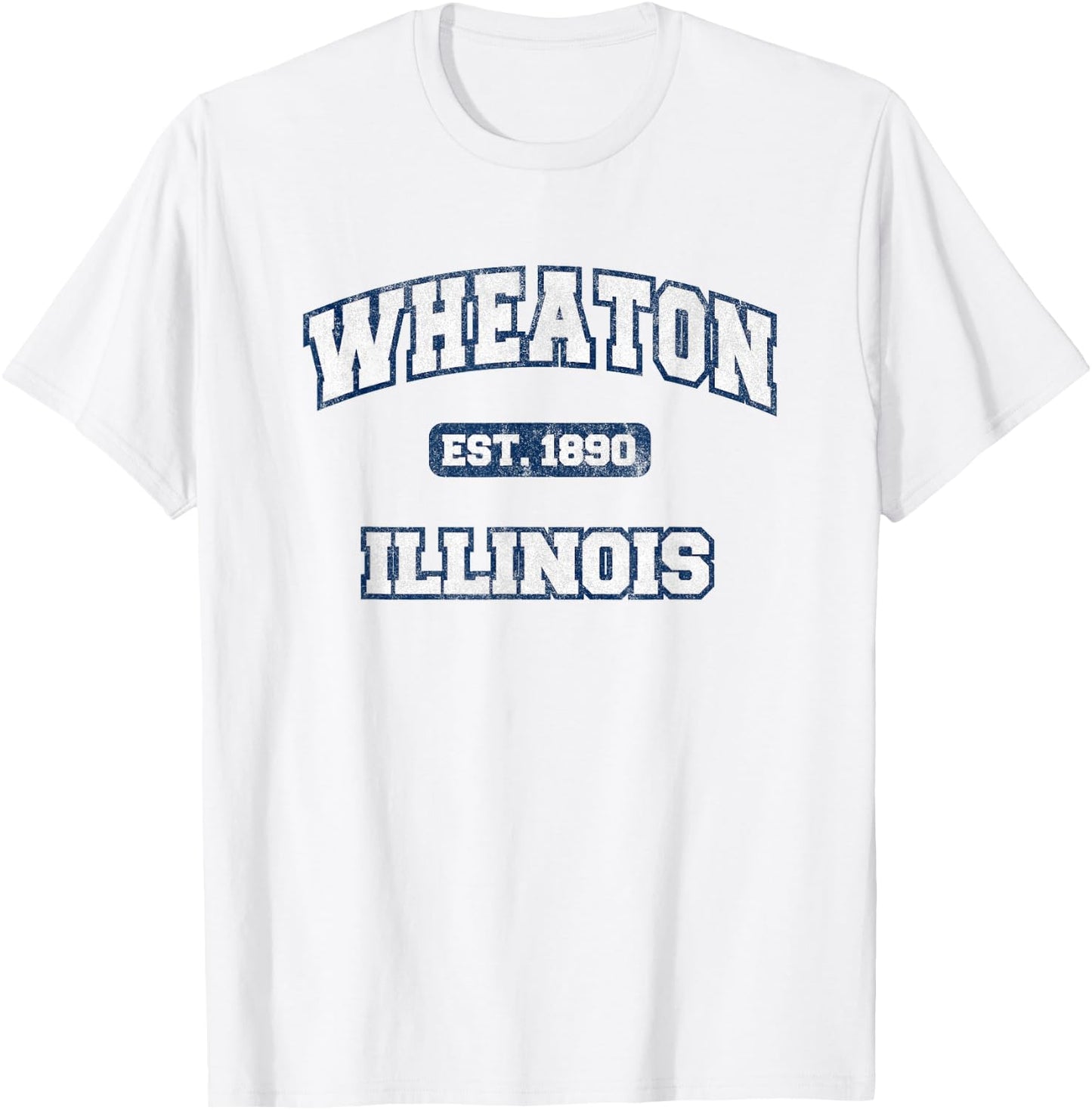 Wheaton Illinois Varsity College Style T-Shirt - T-Shirt | White