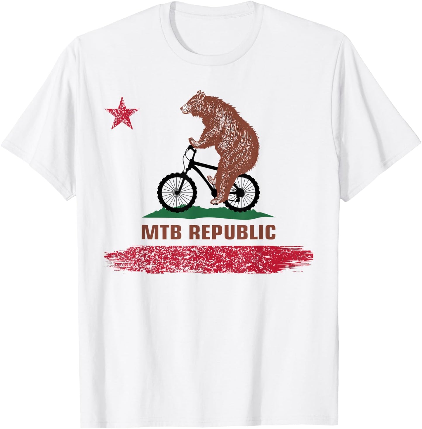 California Flag MTB Republic Mountain Bike - MTB Cyclist T-Shirt - T-Shirt | White
