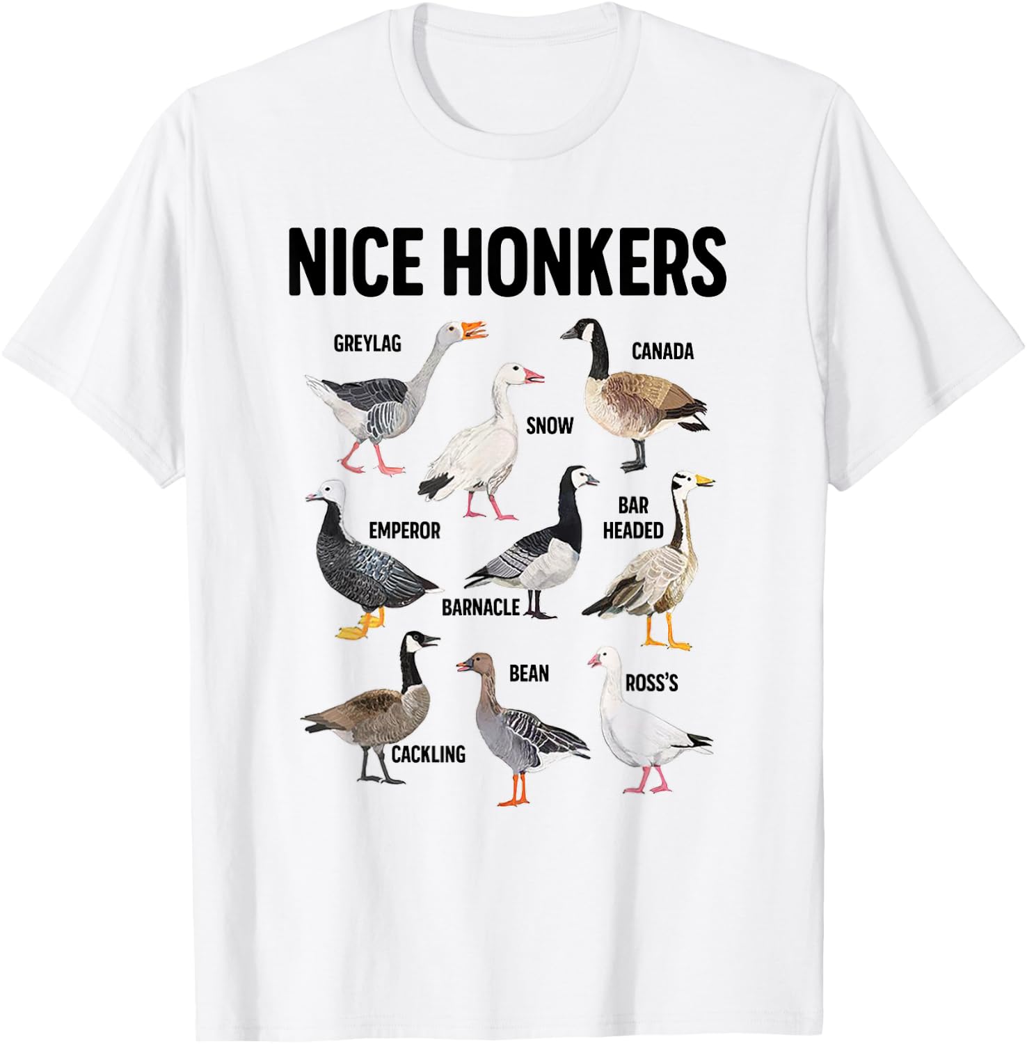 Nice Honker Pun Adult Joke Funny Bird Lover Birdwatcher T-Shirt - T-Shirt | White