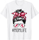 Mom Life Horse Mom Barn Mothers Day 2021 Funny Messy Bun T-Shirt - T-Shirt | White