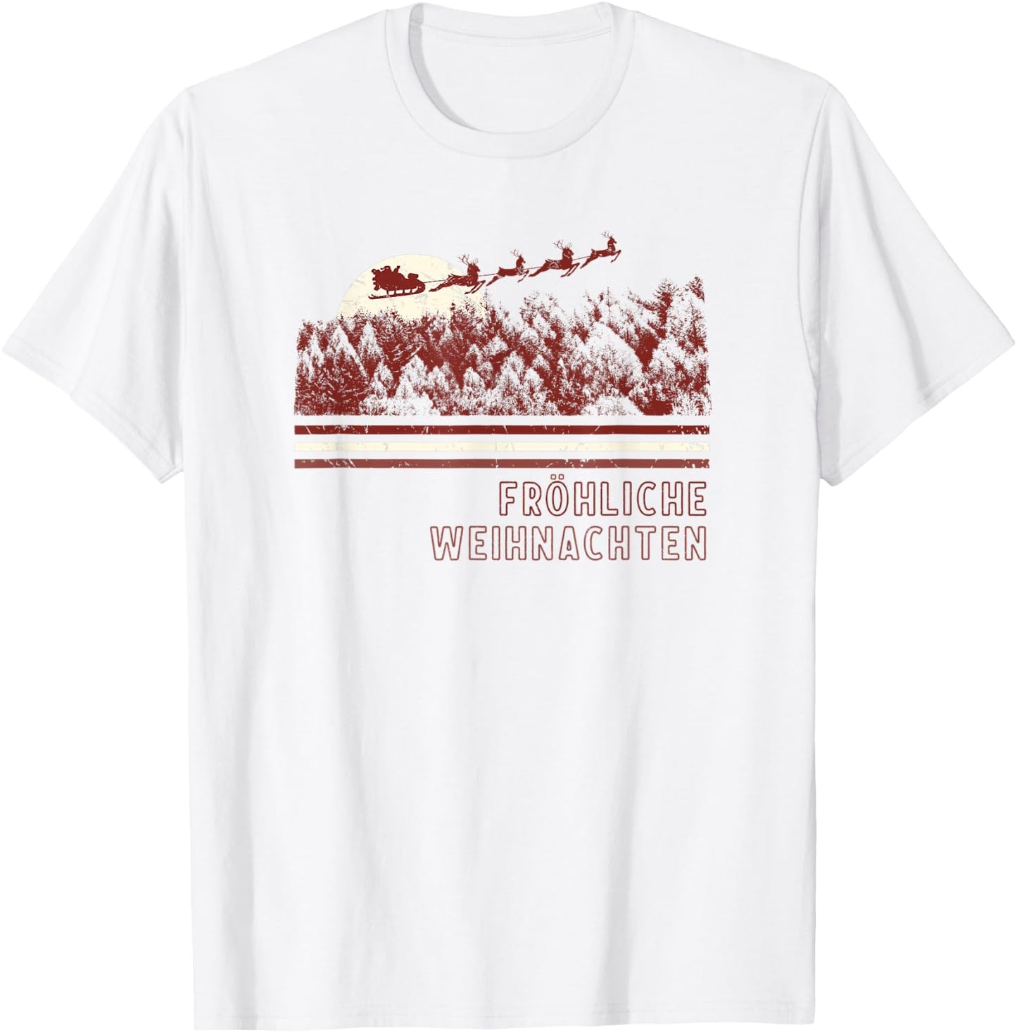 German Christmas Market Retro Santa T-Shirt - T-Shirt | White