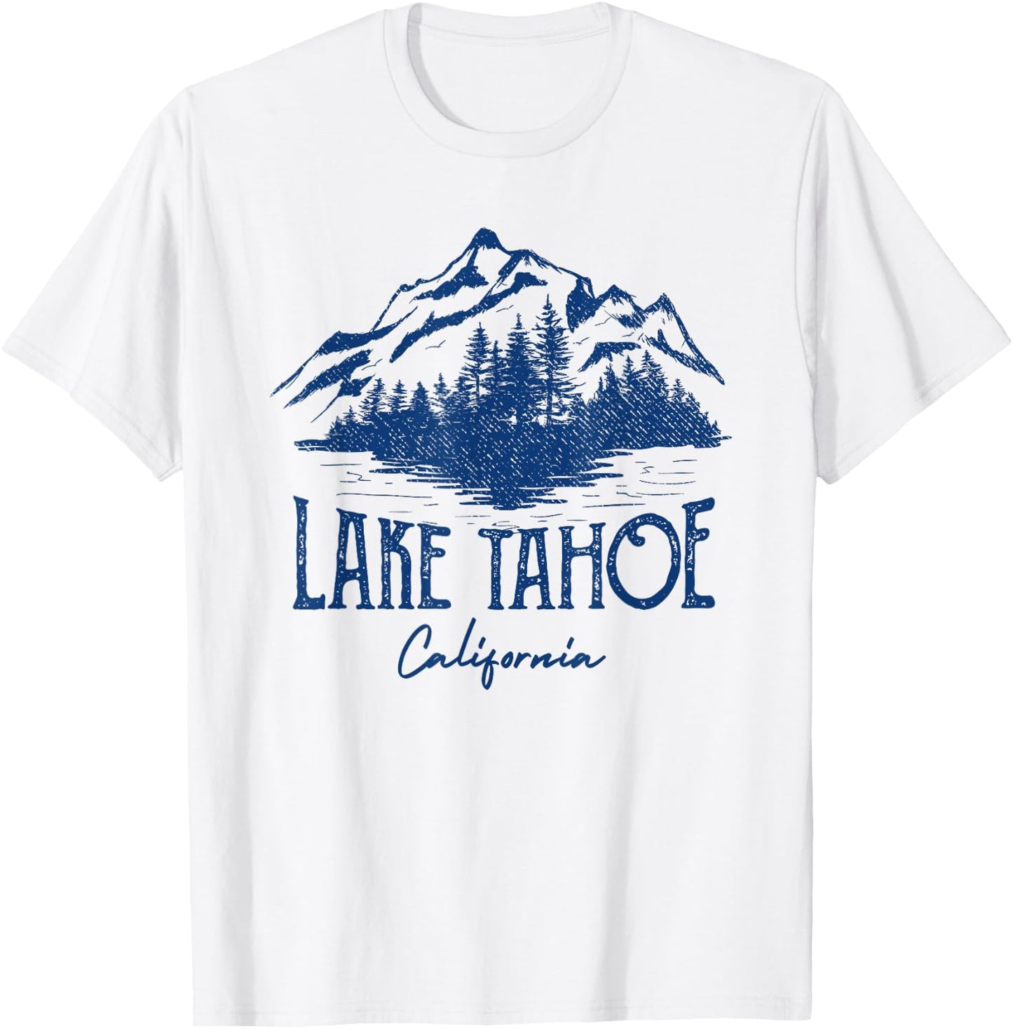 Lake Tahoe California Retro Mountain Vintage T-Shirt - T-Shirt | White