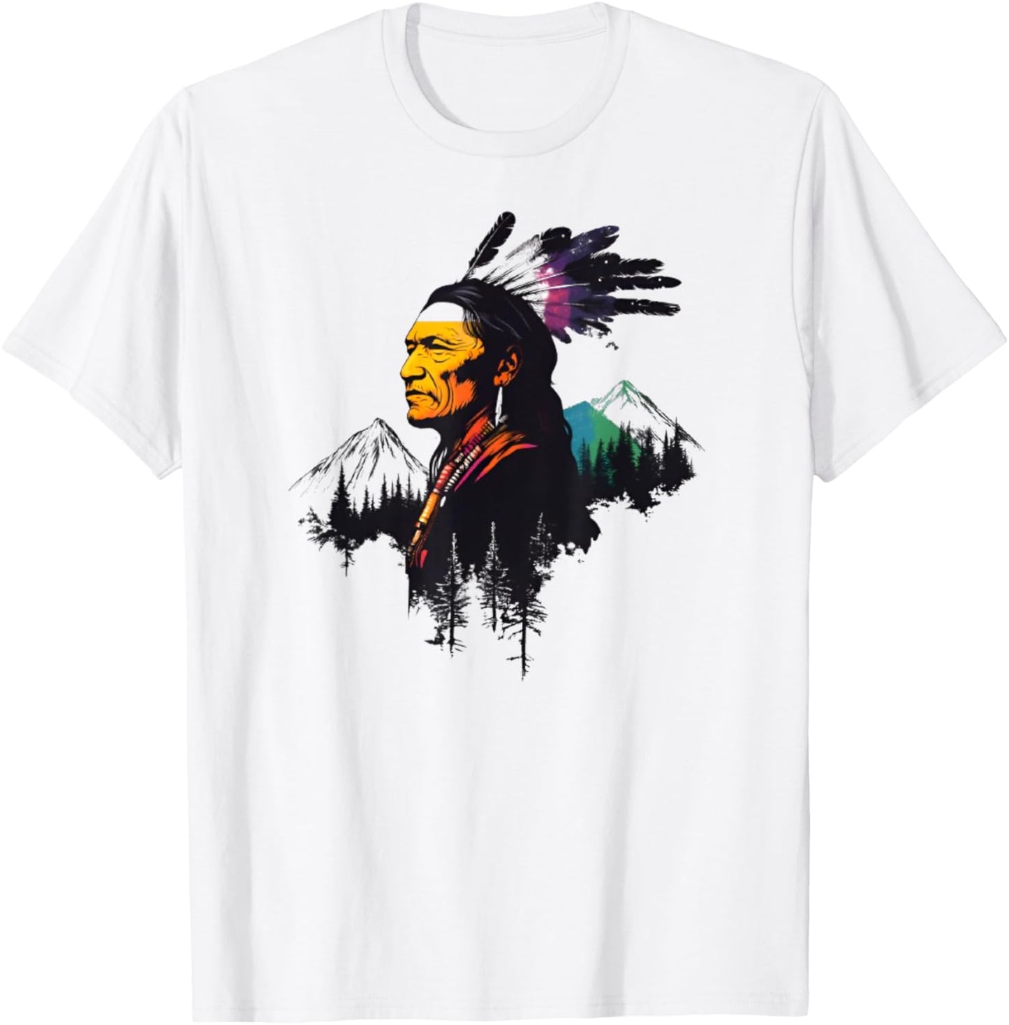 Cool Native American Indian Chief Men Women Sitting Bull T-Shirt - T-Shirt | White