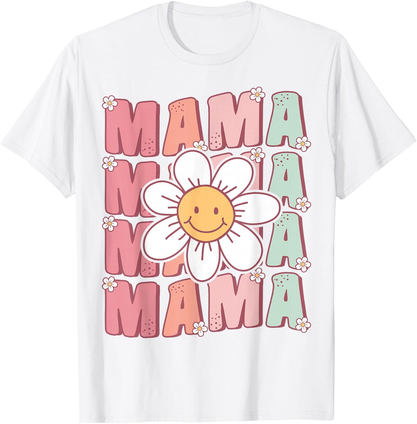Cute Groovy Mama Matching Family Birthday Party Daisy Flower T-Shirt - T-Shirt | White