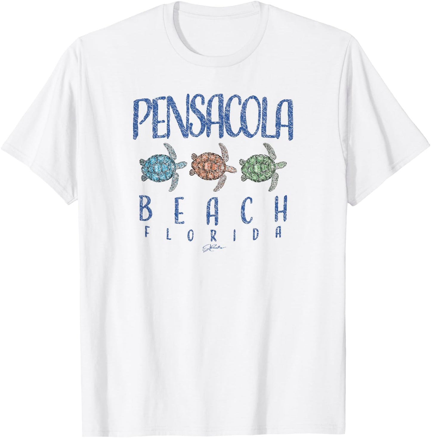 JCombs: Pensacola Beach, FL, Three Sea Turtles T-Shirt - T-Shirt | White
