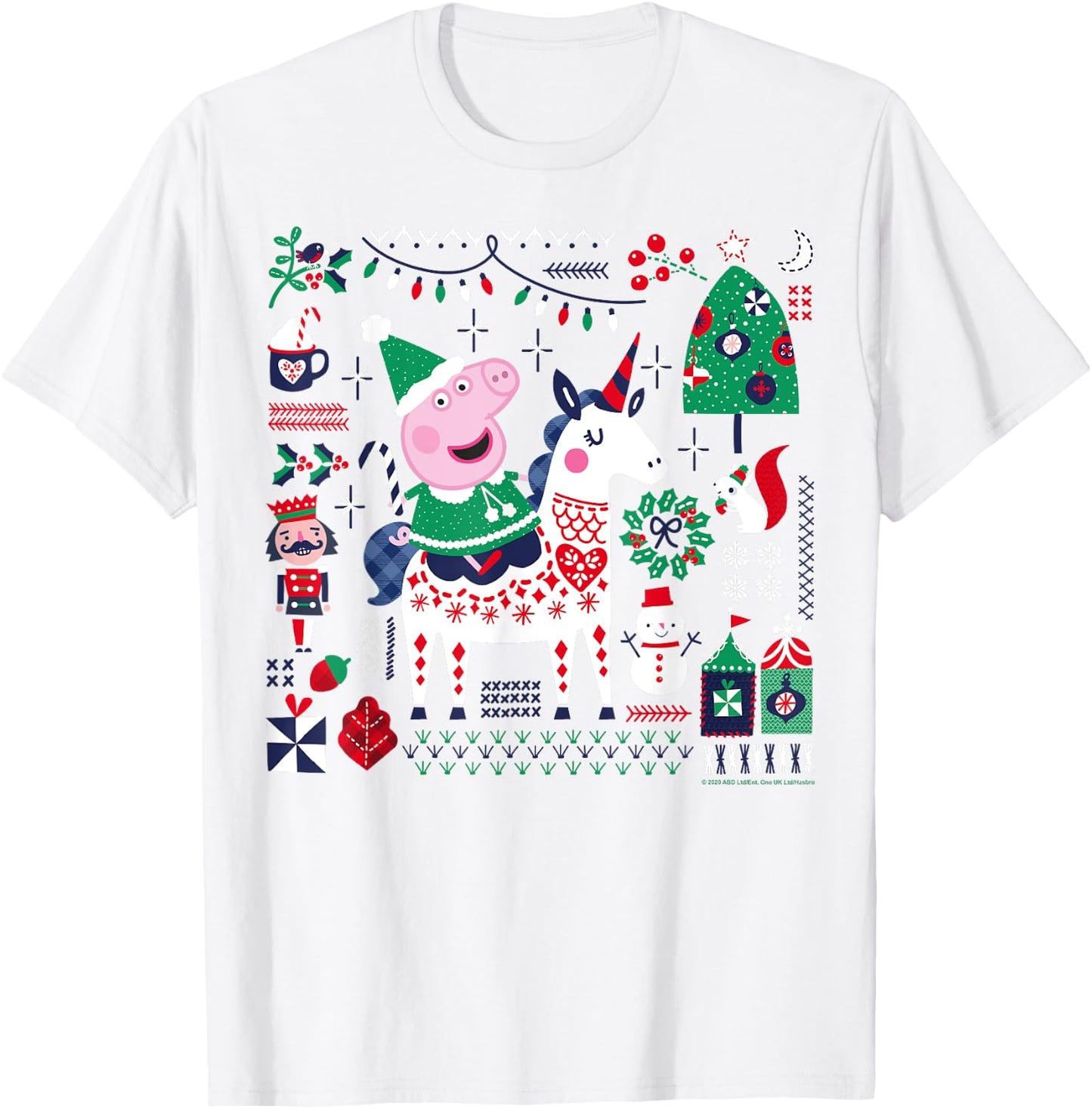 Peppa Pig Christmas Horse T-Shirt - T-Shirt | White