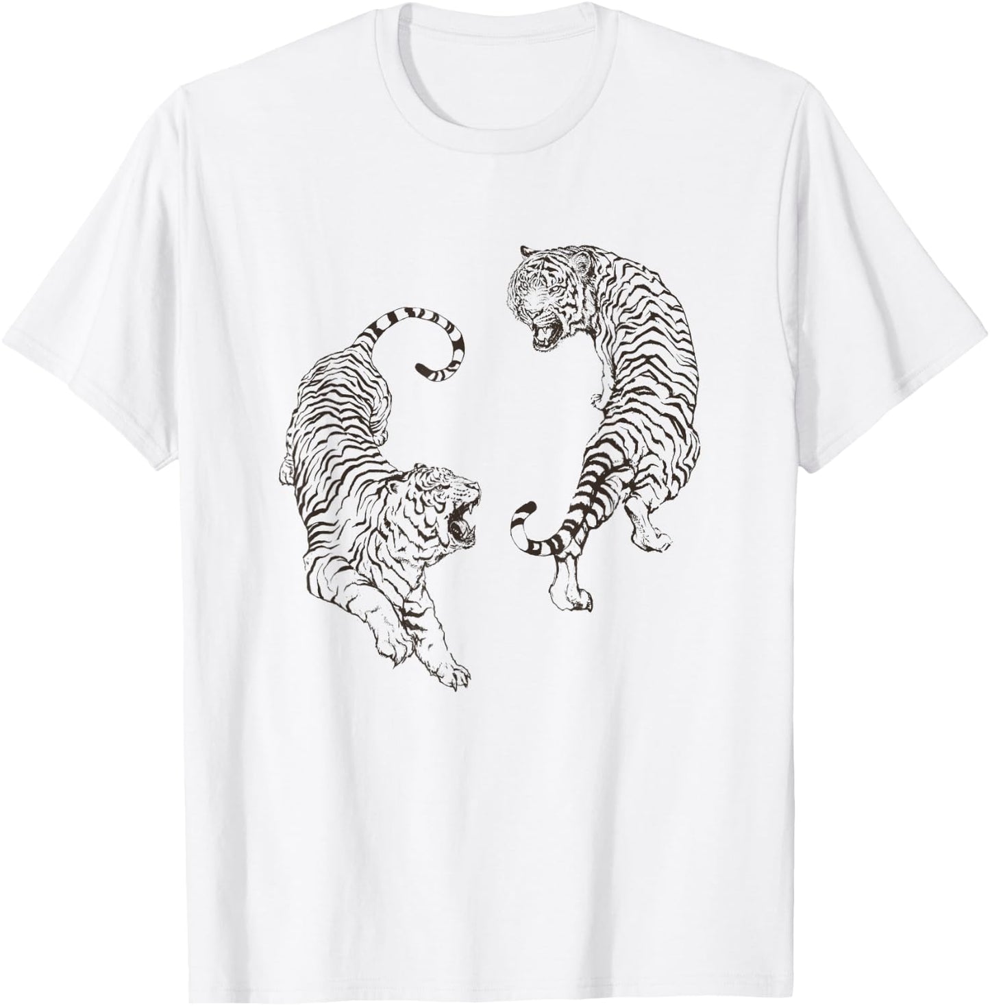 Aesthetic Tiger Shirt Thai Tigers Retro Tattoo Art T-Shirt - T-Shirt | White