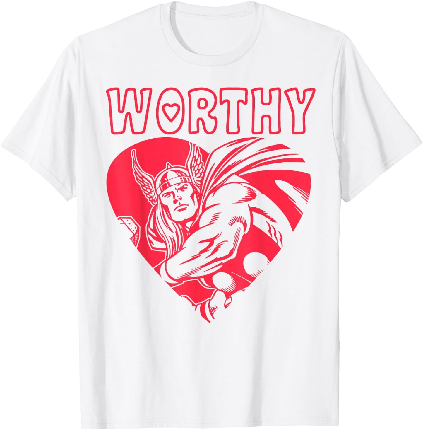 Marvel Valentine's Day Avengers Thor Worthy Portrait T-Shirt - T-Shirt | White