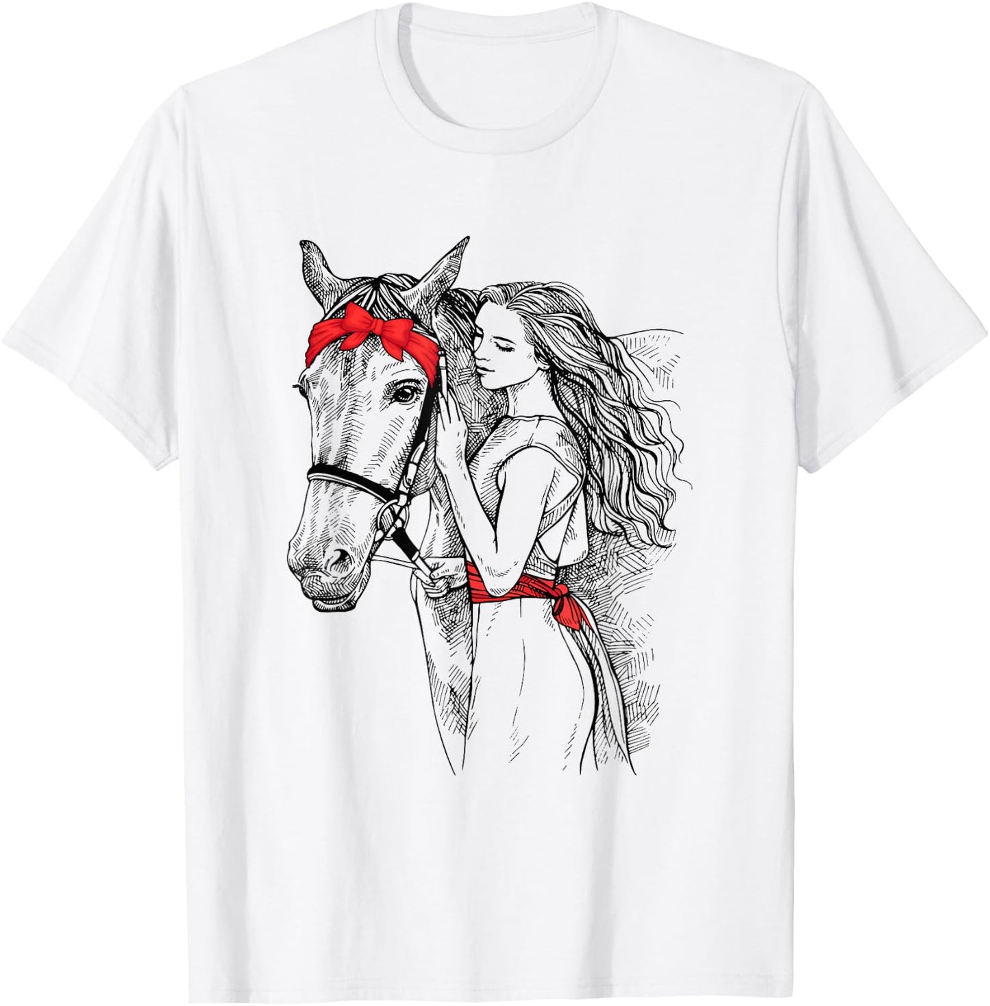 Horse Bandana For Horse Girls Horseback Riding T-Shirt - T-Shirt | White