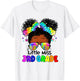 Little Miss 3rd Grade Black Messy Bun Girls Back To School T-Shirt - T-Shirt | White