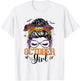 October Girl Halloween Messy Bun Lady Hair Glasses Bandana T-Shirt - T-Shirt | White