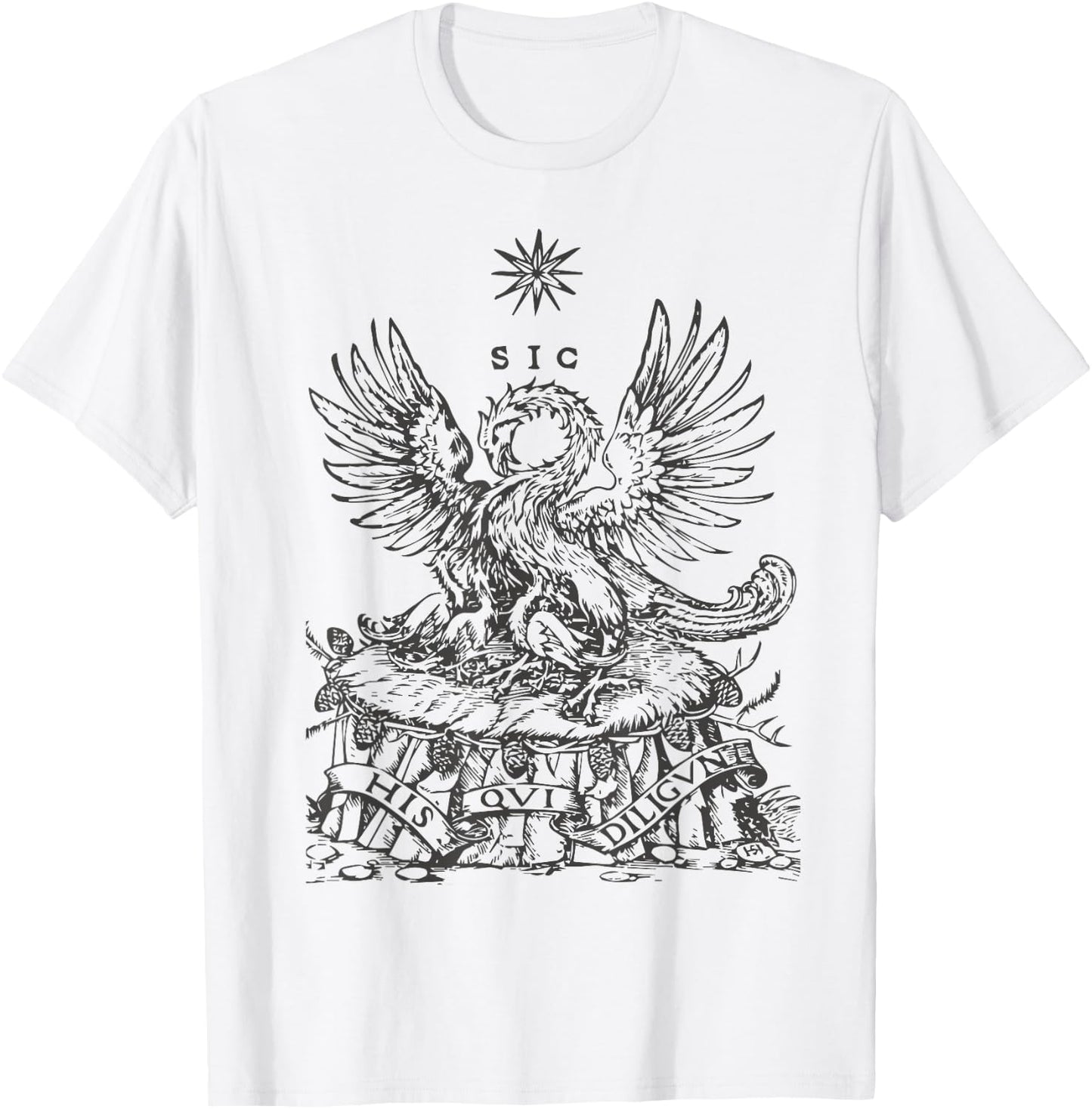 Pelican Traditional Latin Mass Catholic Symbols Woodcut T-Shirt - T-Shirt | White