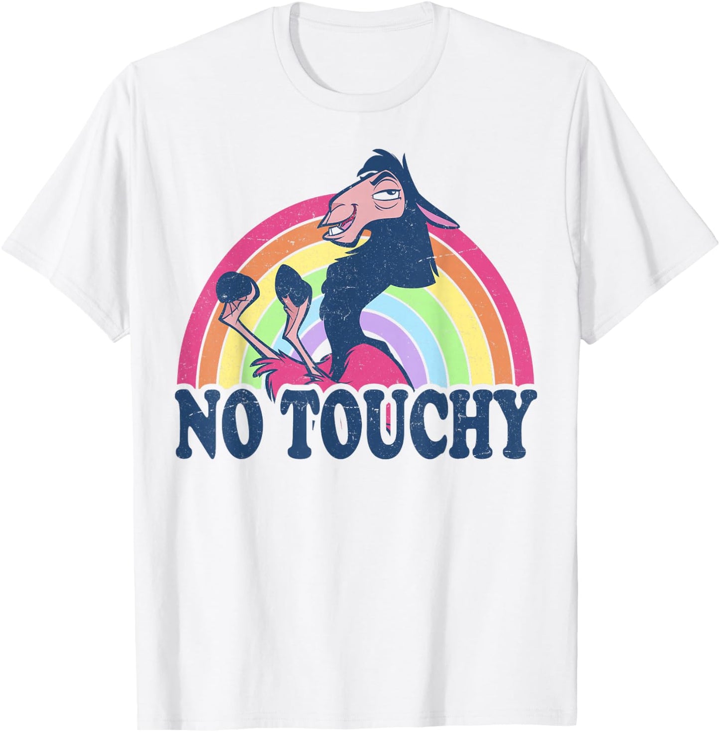 Disney The Emperor's New Groove Kuzco Rainbow No Touchy T-Shirt - T-Shirt | White