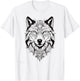 Floral Wolf Vintage Flowers Wolf Face for Wolves Lover T-Shirt - T-Shirt | White