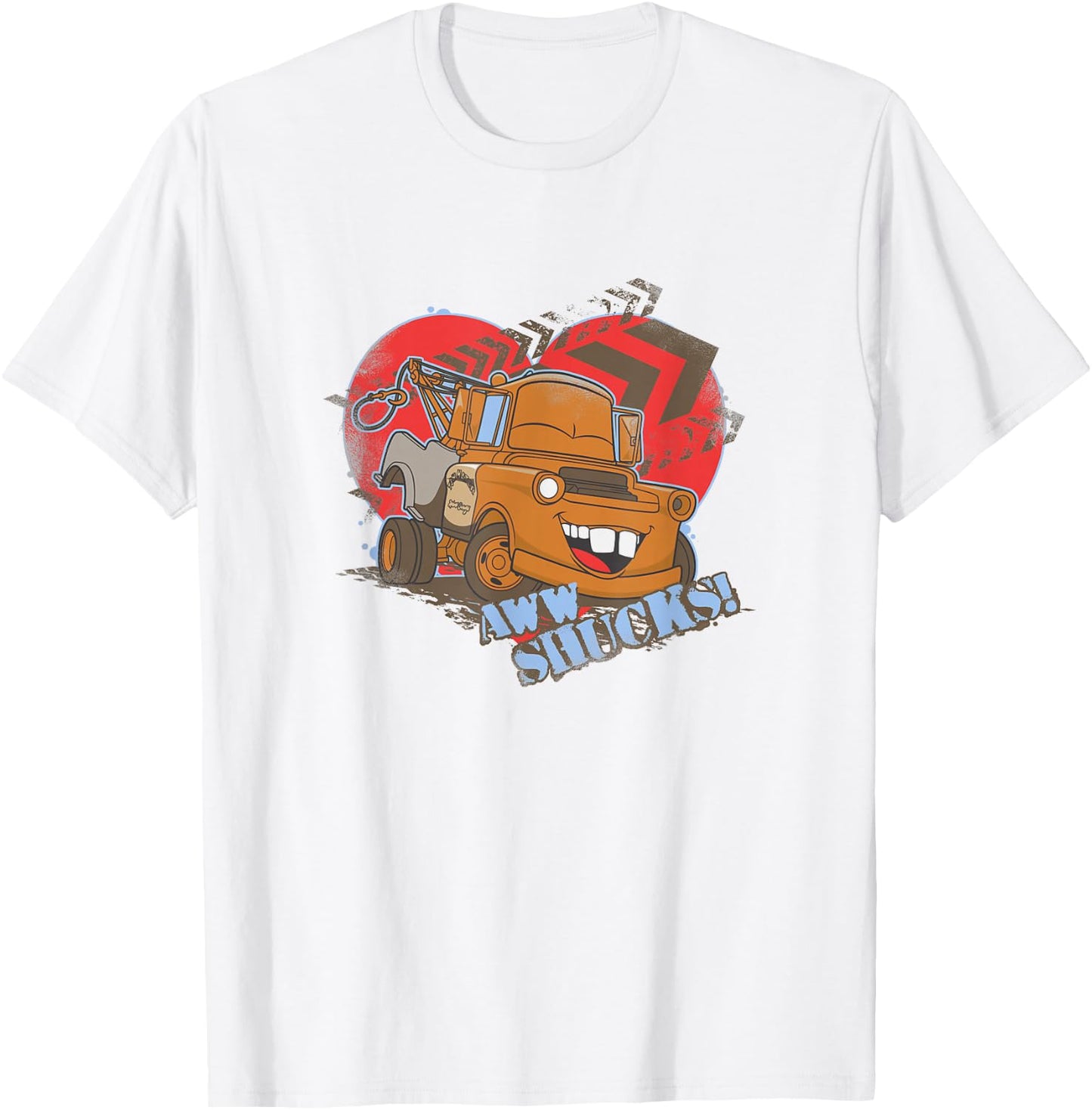 Disney Pixar Cars Valentine's Day Aww Shucks! Mater Retro T-Shirt - T-Shirt | White