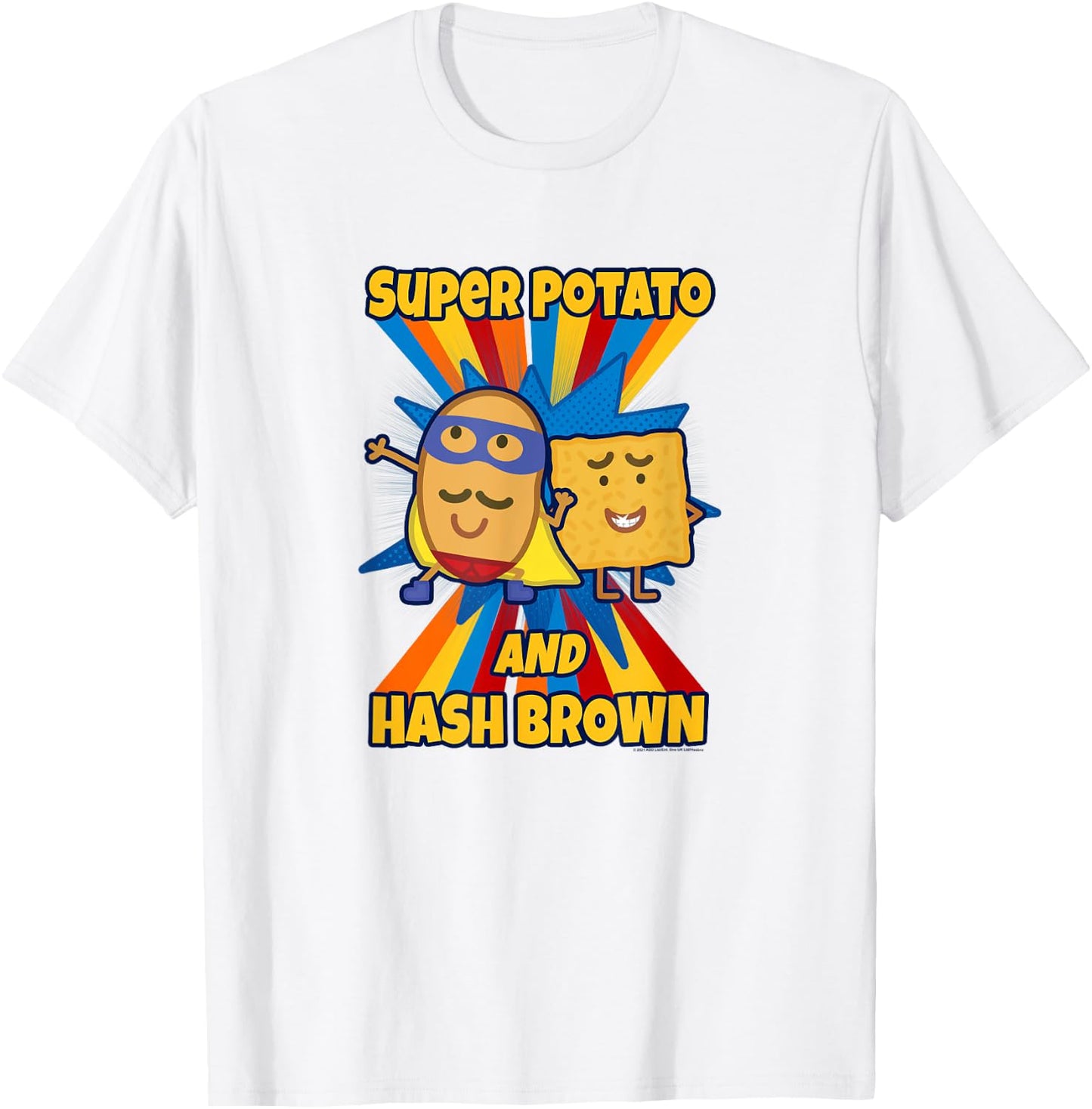 Peppa Pig Visits America Super Potato And Hash Brown T-Shirt - T-Shirt | White