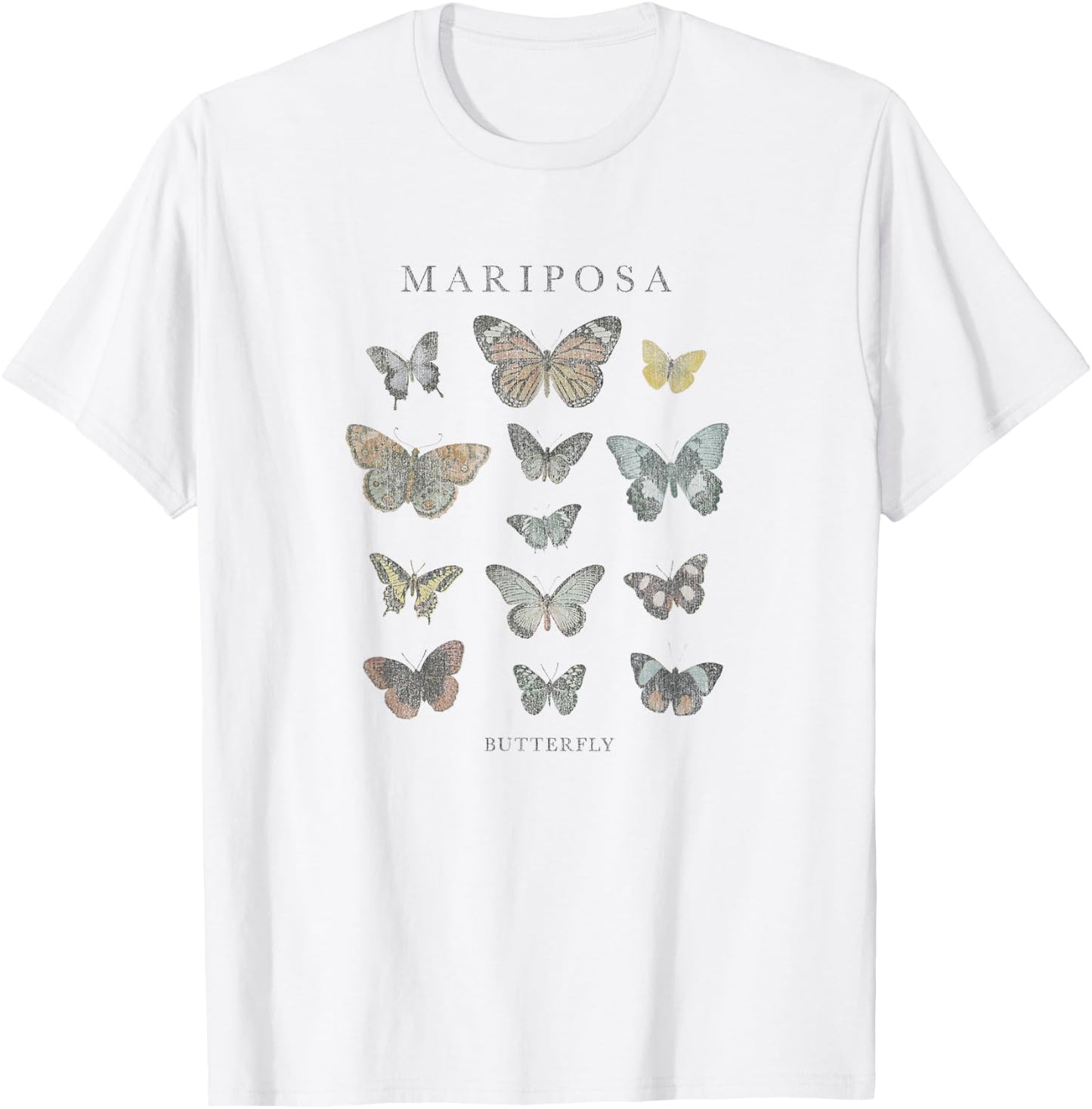 Fifth Sun Mariposa Butterfly Portrait Grid T-Shirt - T-Shirt | White