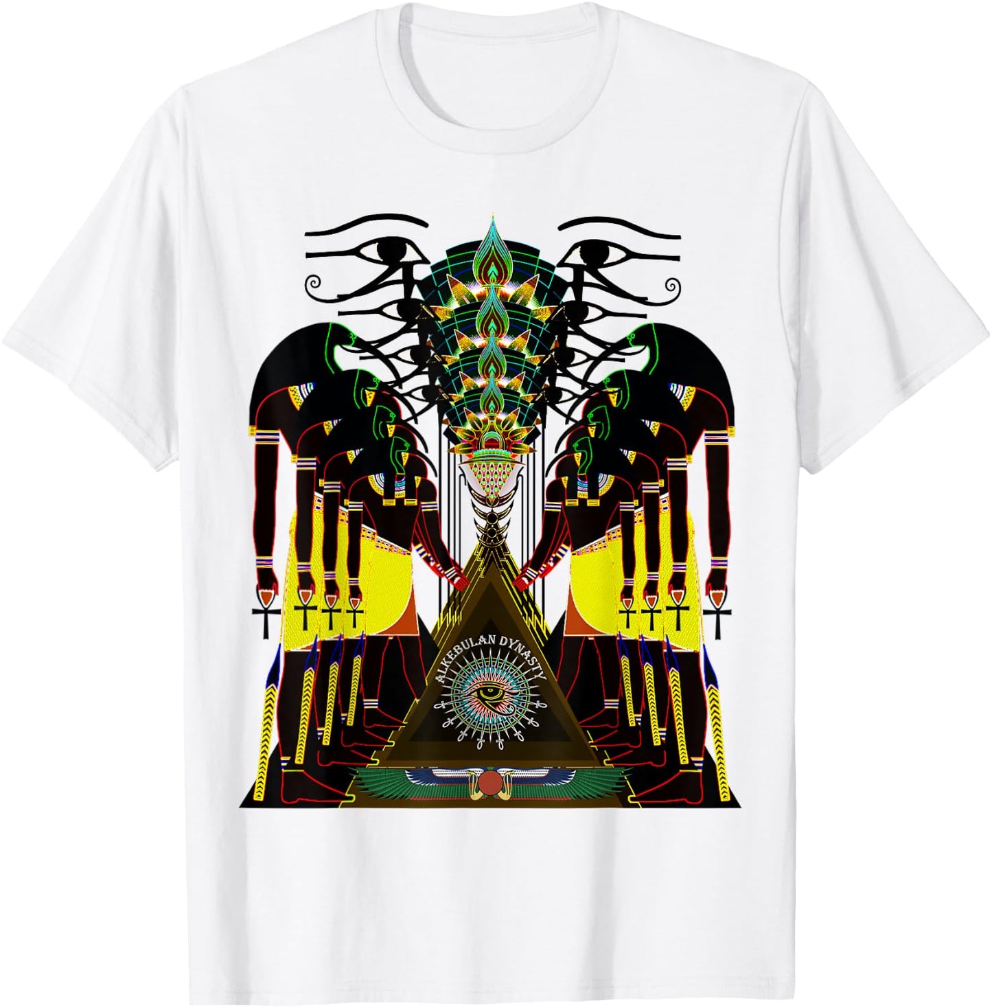 Psychedelic Fractal Ancient Egyptian God Thoth Tehuti T-Shirt - T-Shirt | White