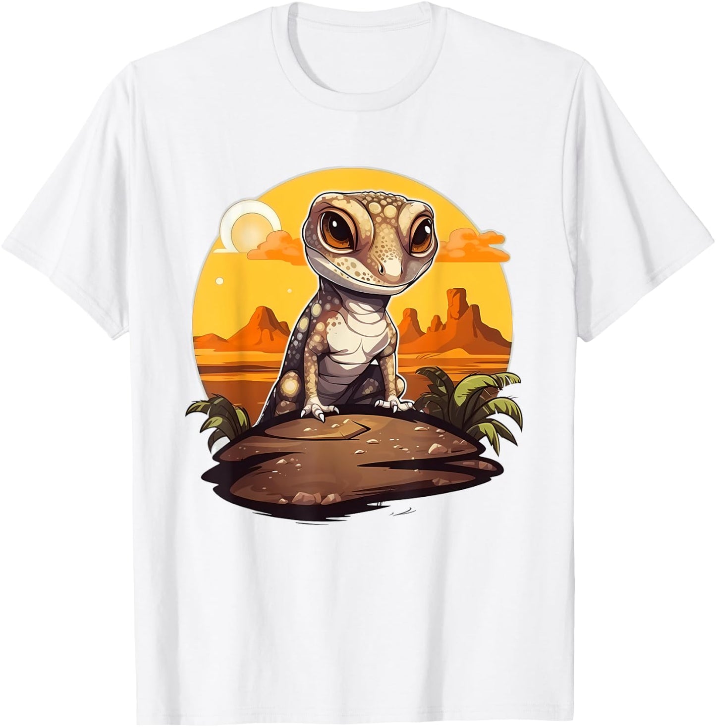 Retro Style African Fat-tailed Gecko T-Shirt - T-Shirt | White