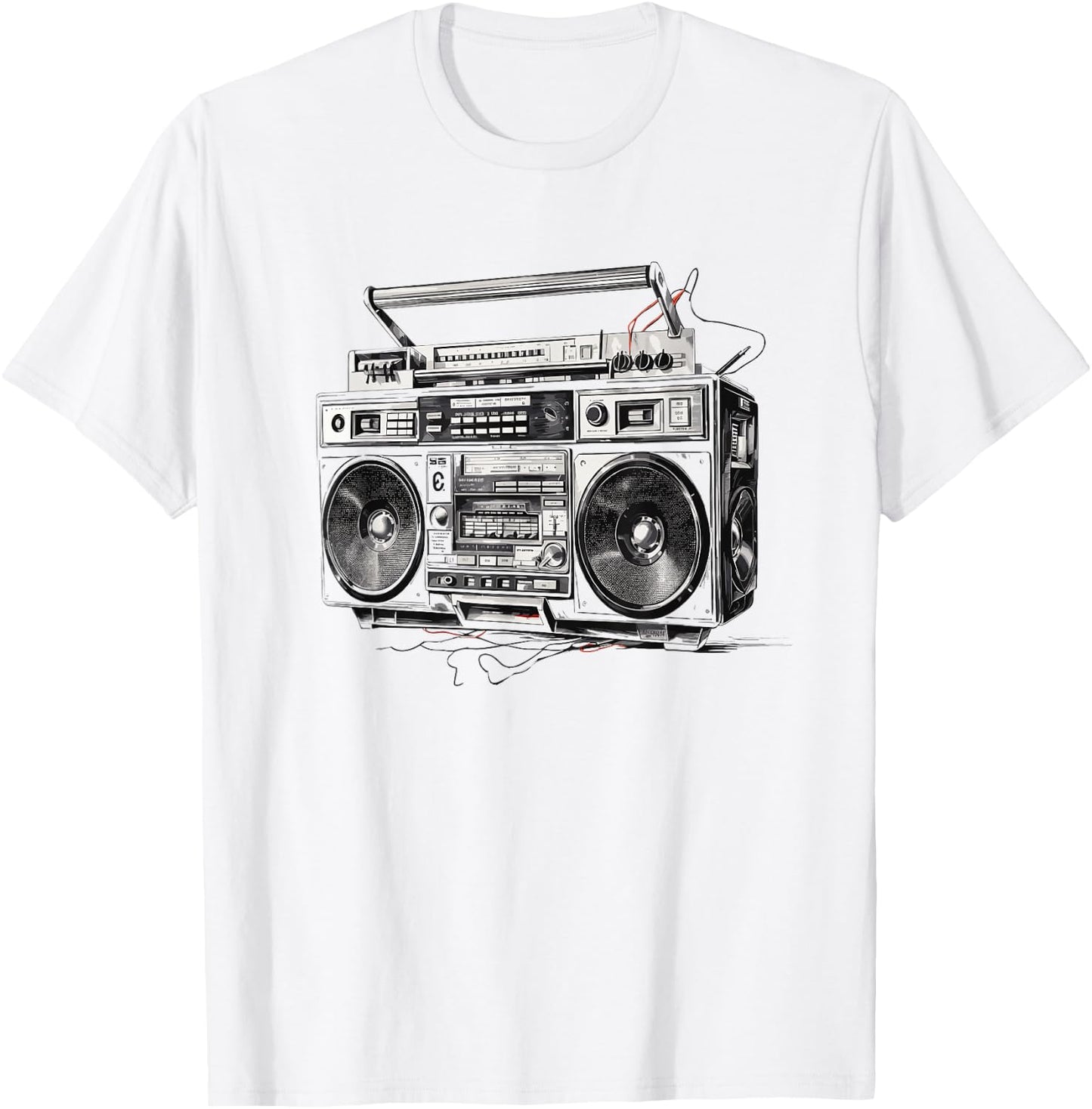 Ghetto Blaster Hip Hop 80's 90's Street Gangster Rap Lover T-Shirt - T-Shirt | White