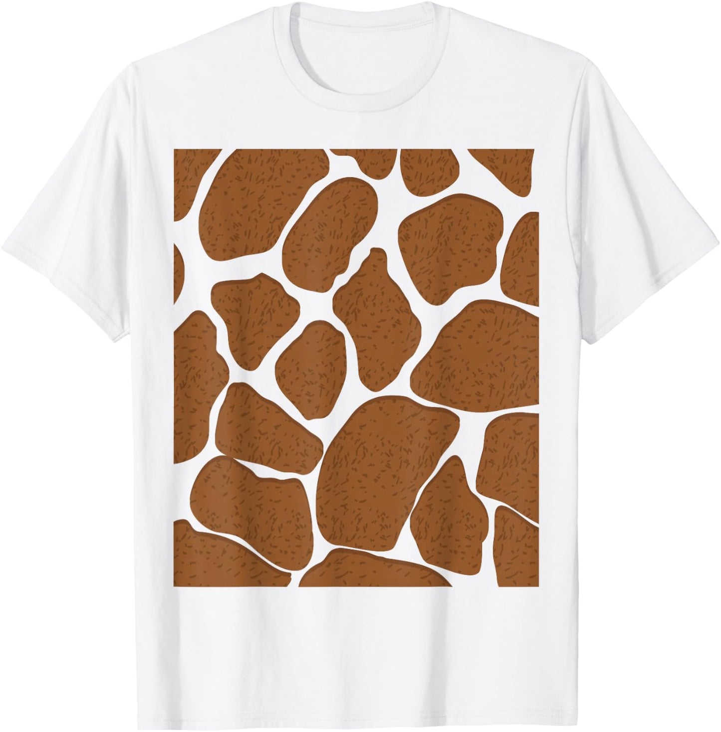 Giraffe Print Pattern Animal Easy Halloween T-Shirt - T-Shirt | White