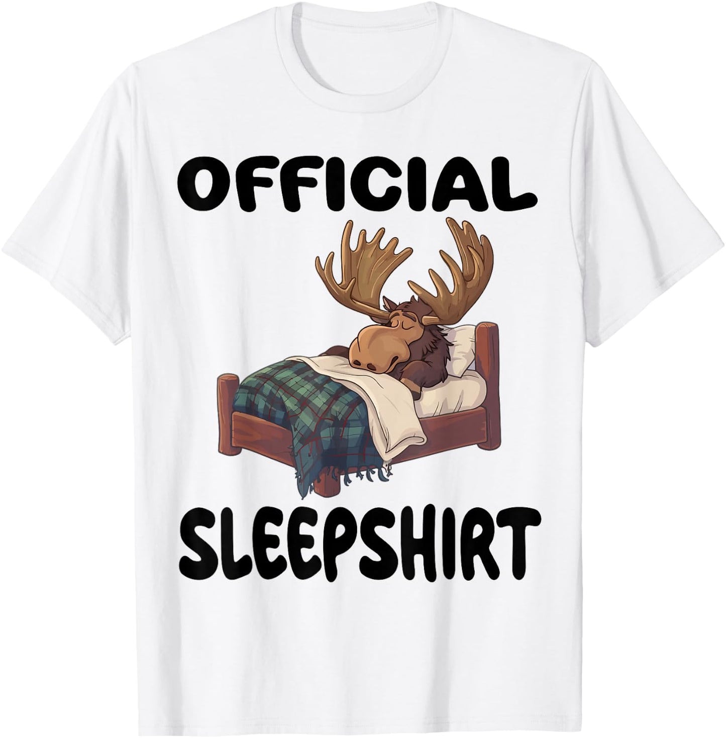 Moose Official Sleepshirt Pajamas Nightgown T-Shirt - T-Shirt | White