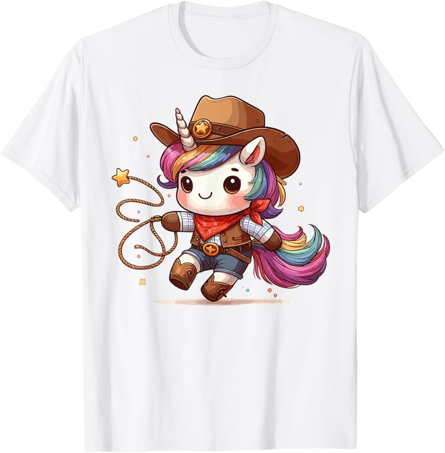 Western Rodeo Cowboy Hat Unicorn Texas Animals T-Shirt - T-Shirt | White