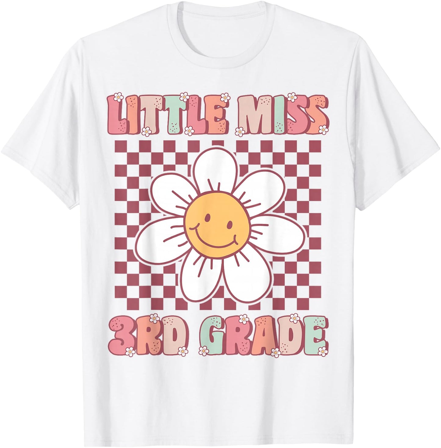 Little Miss 3rd Grade Cute Groovy Third Grade Back to School T-Shirt - T-Shirt | White