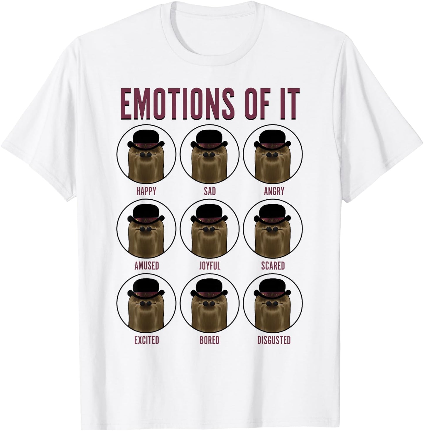 The Addams Family Emotions Of Cousin It T-Shirt - T-Shirt | White