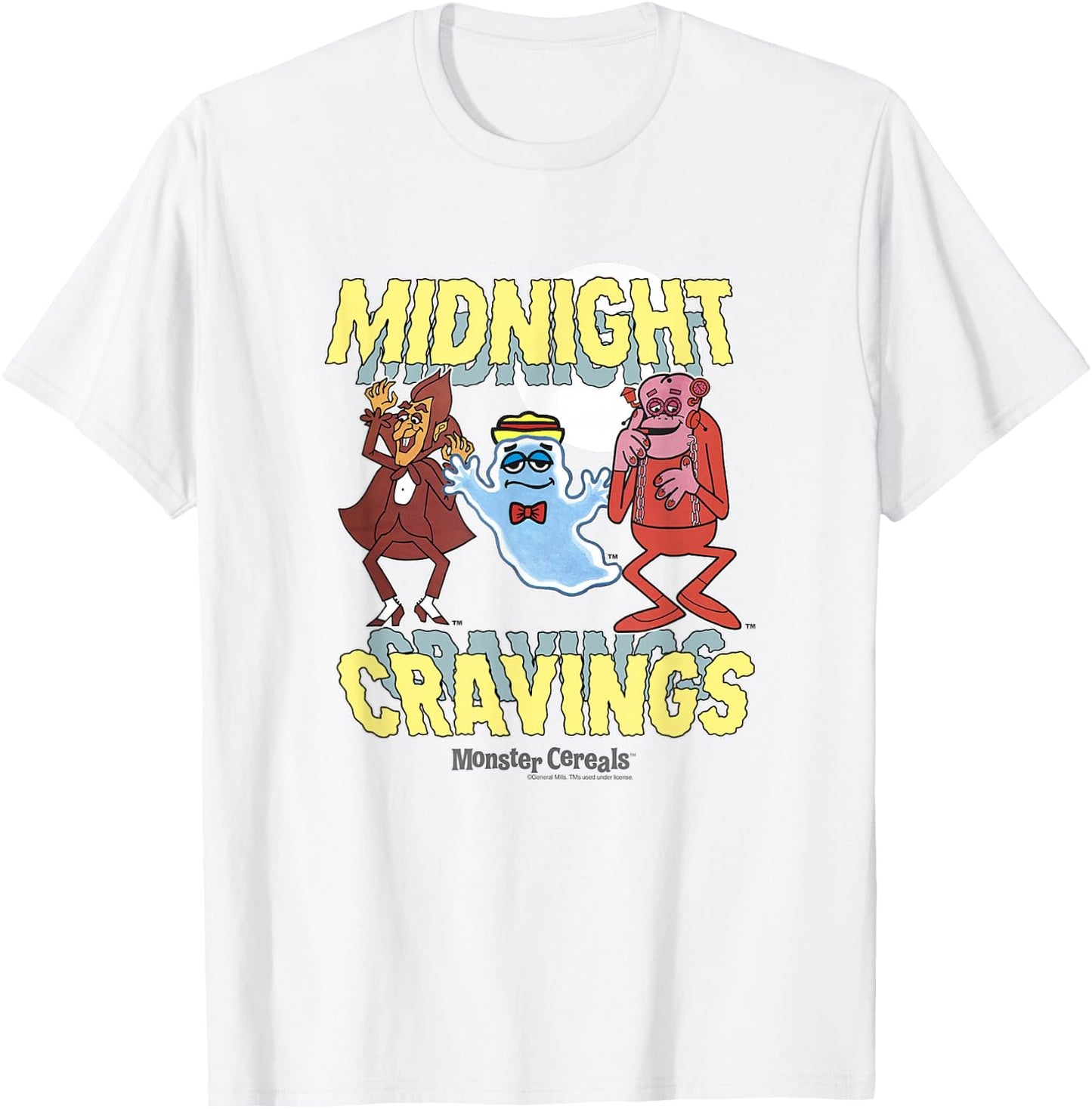Boo Berry Iconic Midnight Cravings Monster Cereals Big Logo T-Shirt - T-Shirt | White