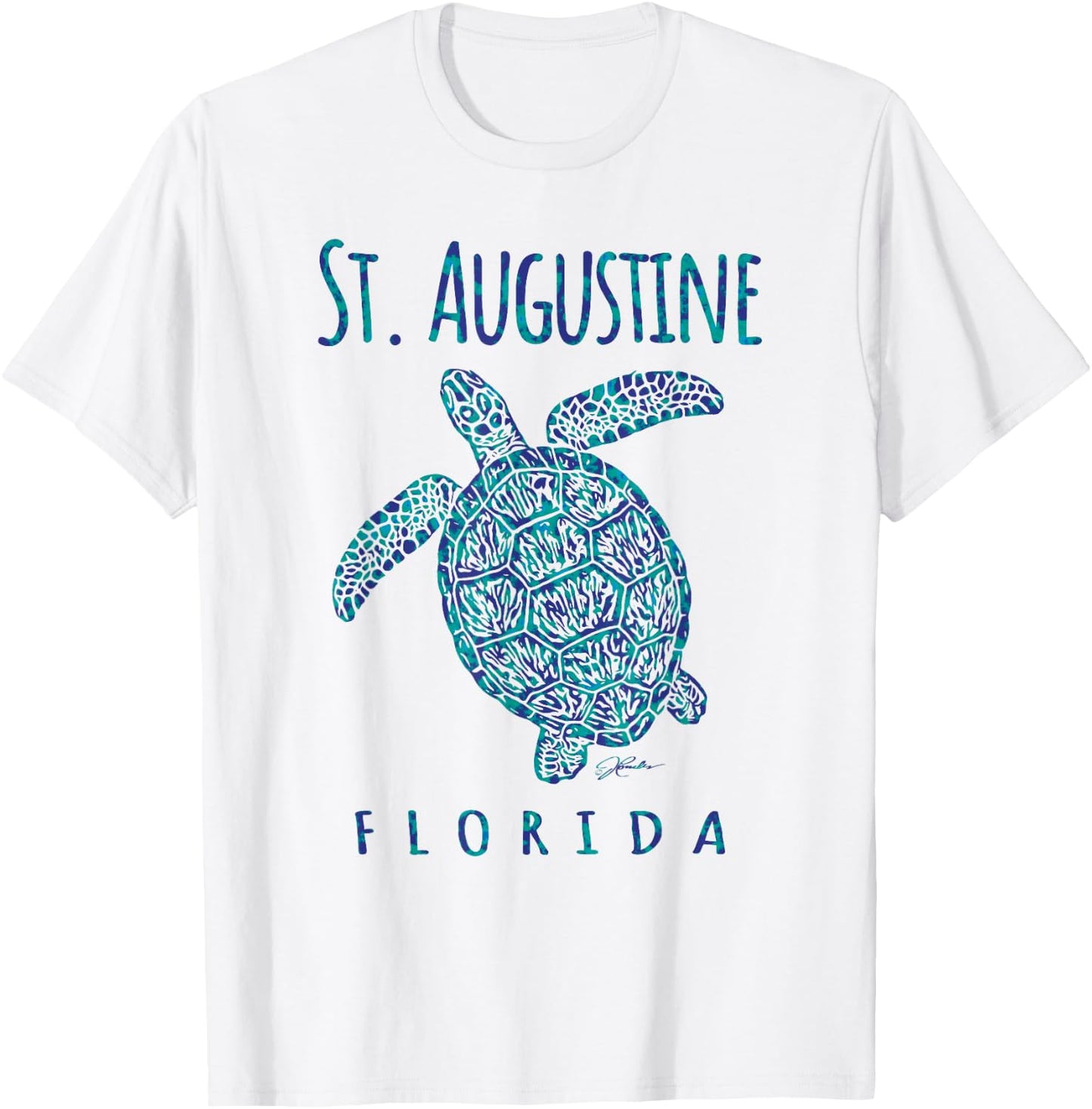 JCombs: St. Augustine, FL, Sea Turtle, Beach T-Shirt - T-Shirt | White