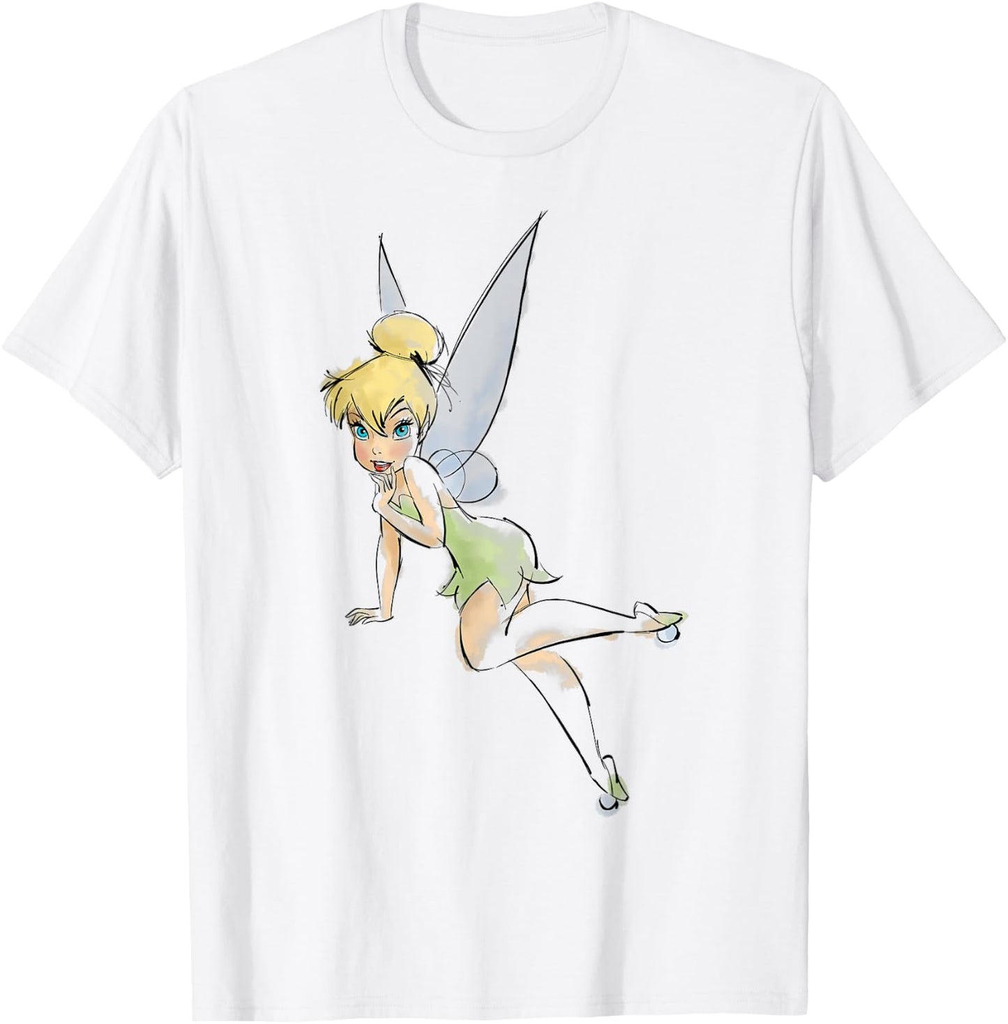 Disney Peter Pan Tinker Bell Watercolor Portrait Small T-Shirt - T-Shirt | White
