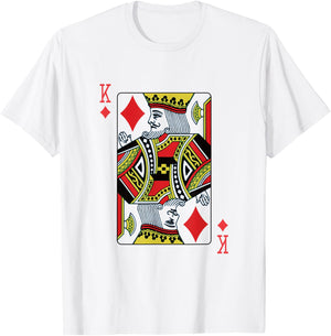 King of Diamonds Playing Card Poker T-Shirt - T-Shirt | White