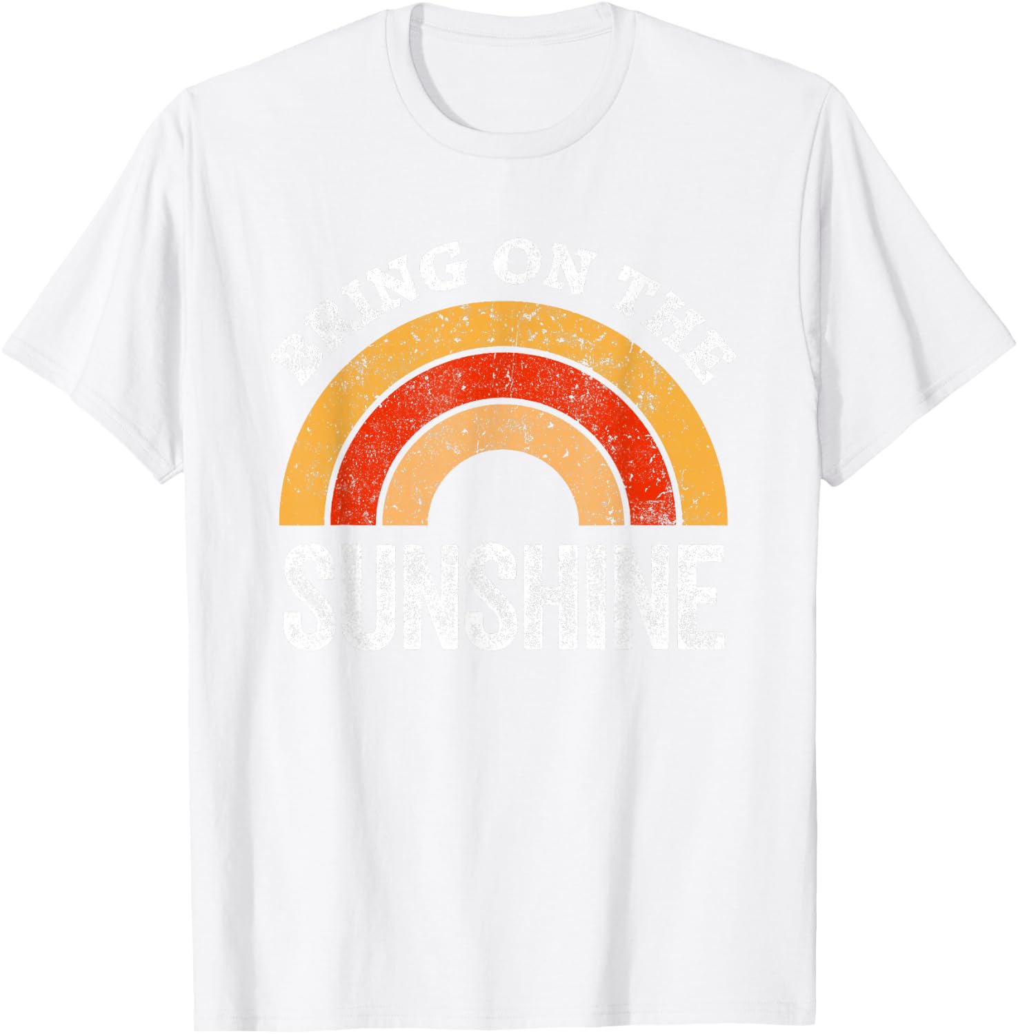 Bring On The Sunshine Vintage Rainbow Top Sunshine Small T-Shirt - T-Shirt | White