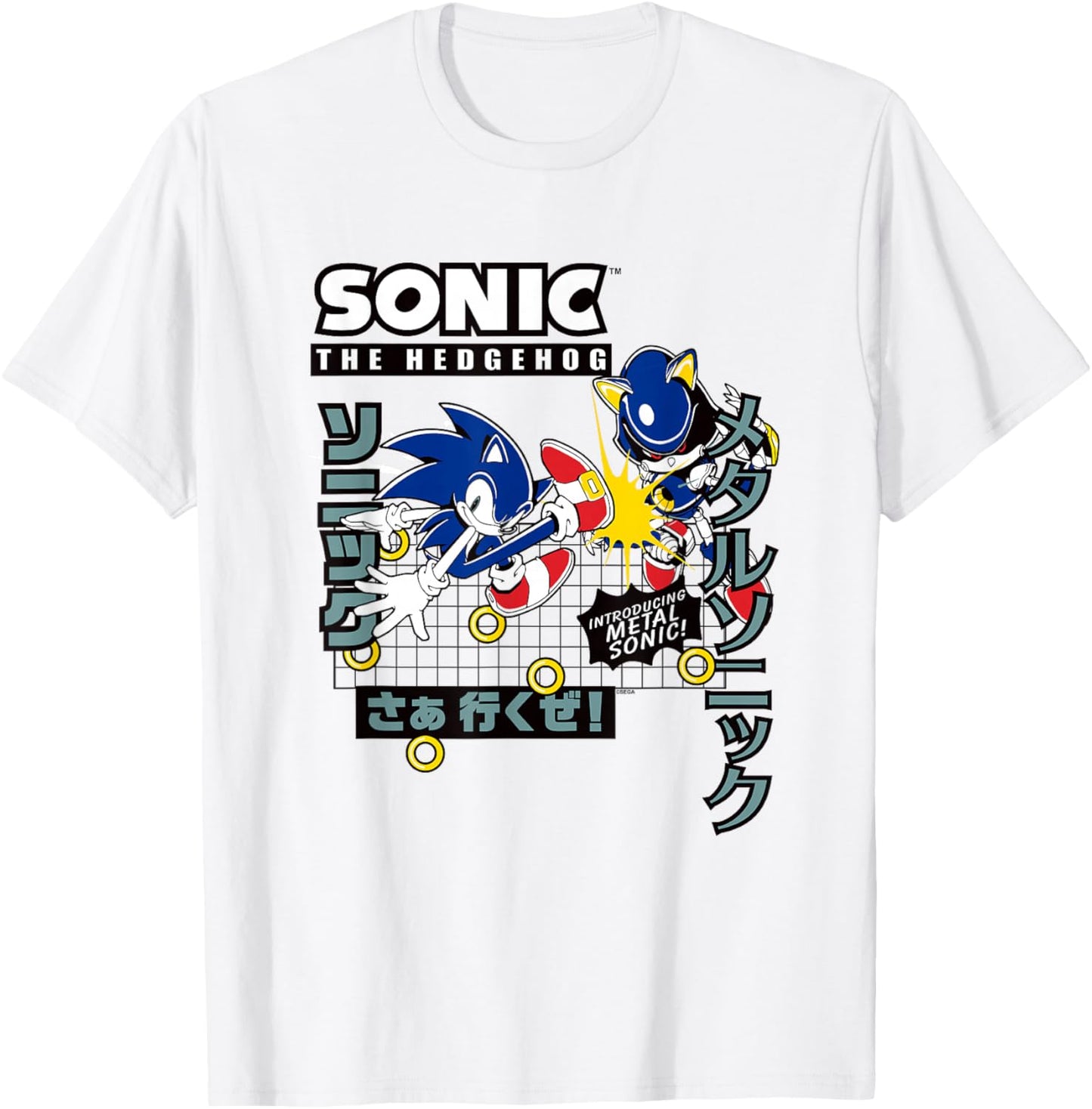 Sonic The Hedgehog Introducing Metal Sonic! Epic Fight Retro T-Shirt - T-Shirt | White