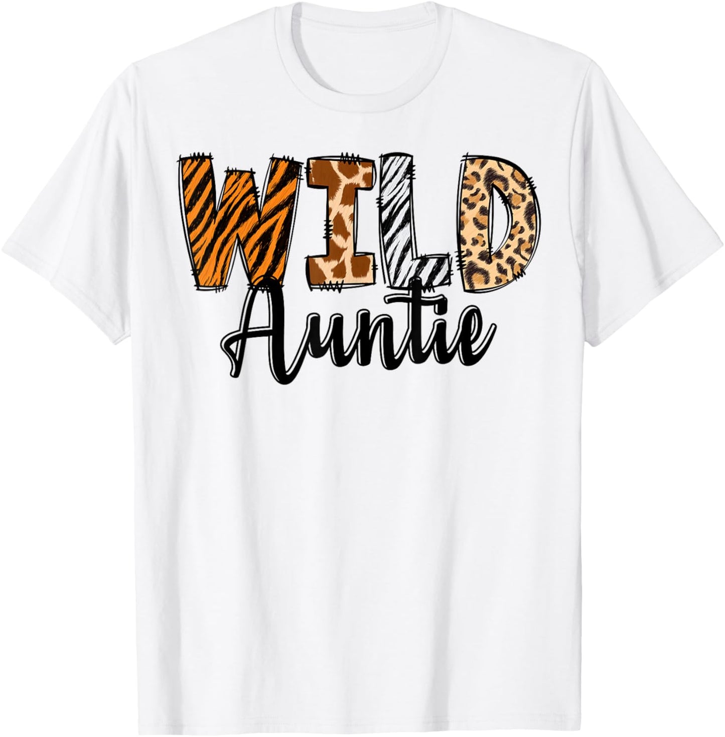 Wild Auntie Zoo Born Two Be Wild B-day Safari Jungle Animal T-Shirt - T-Shirt | White