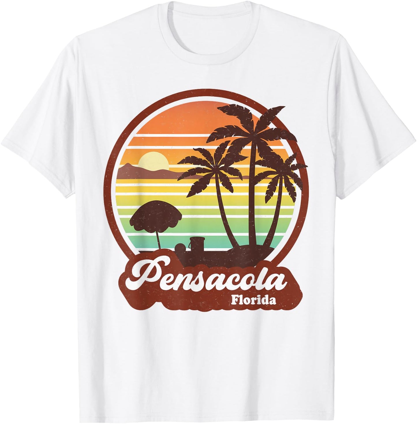 Vintage Pensacola Florida FL Retro Summer Vacation Souvenir T-Shirt - T-Shirt | White